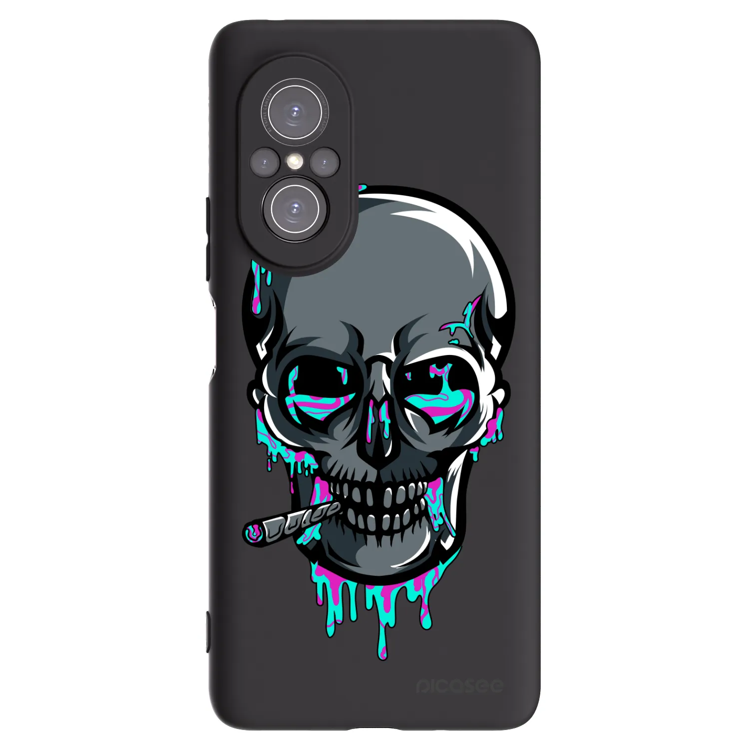 Picasee silikonový černý obal pro Huawei Nova 9 SE - EARTH - Lebka 3.0