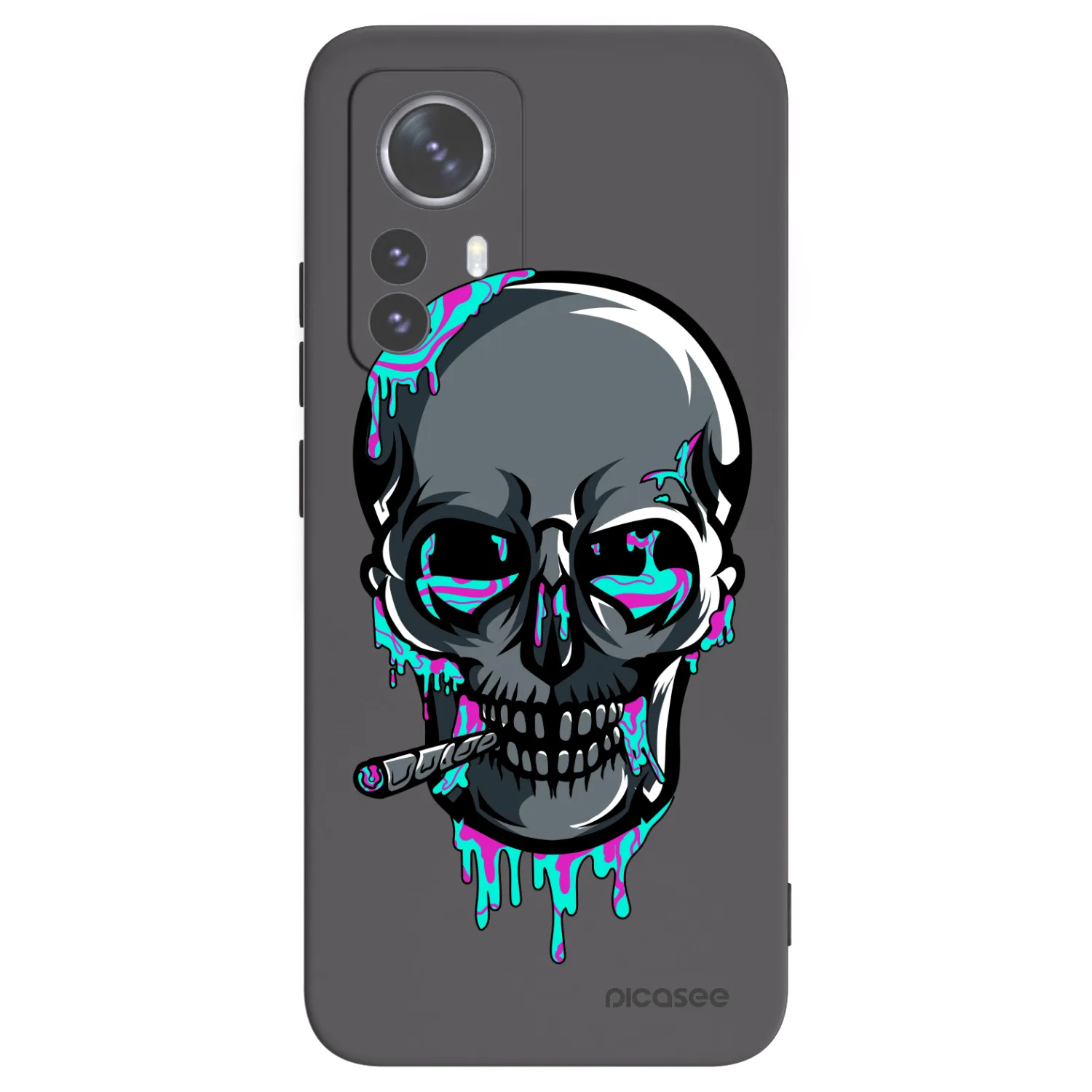 Picasee silikonový černý obal pro Xiaomi 12 Pro - EARTH - Lebka 3.0