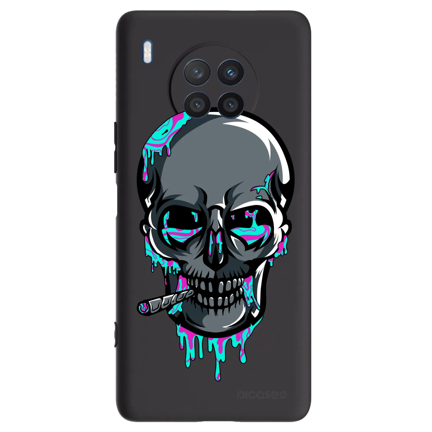 Picasee silikonový černý obal pro Honor 50 Lite - EARTH - Lebka 3.0