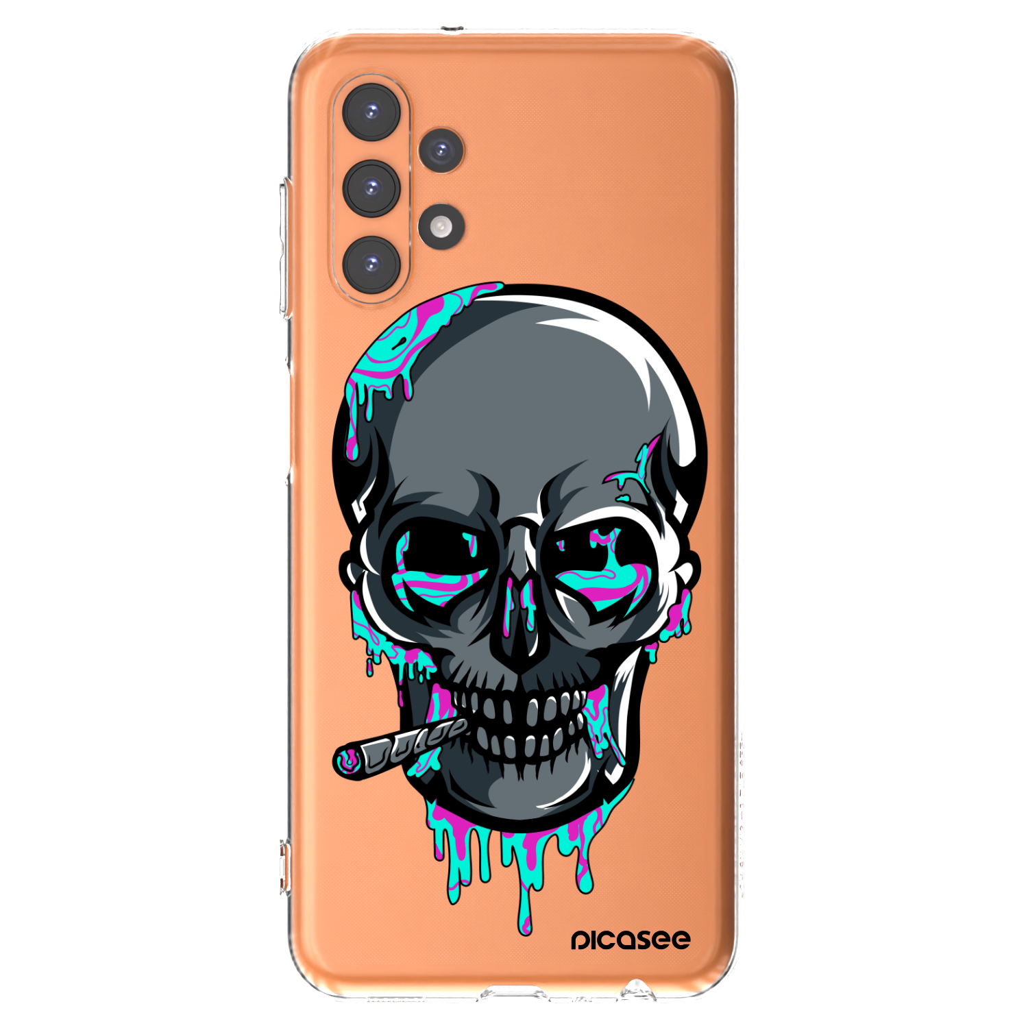 Picasee silikonový průhledný obal pro Samsung Galaxy A13 4G A135 - EARTH - Lebka 3.0