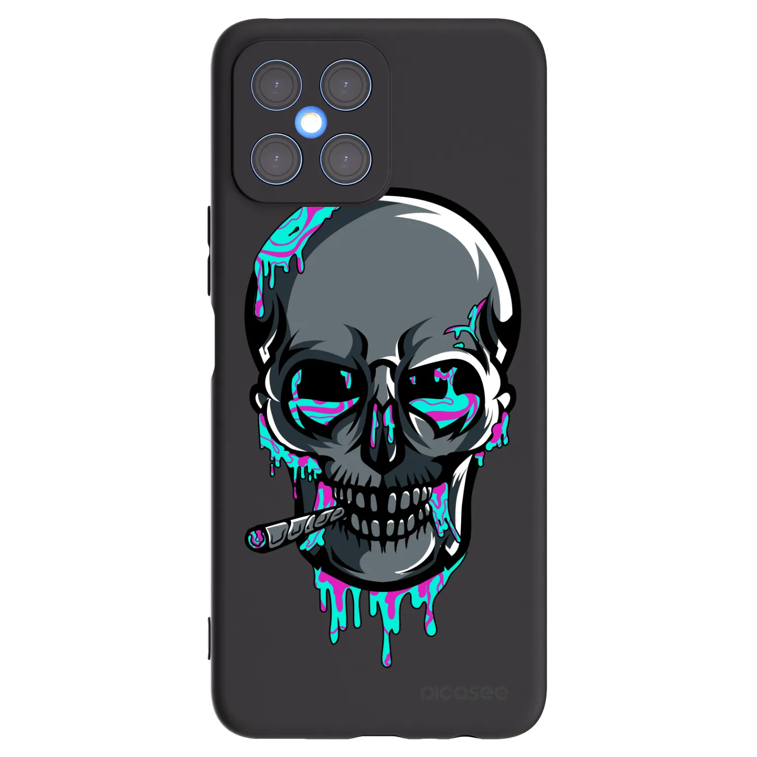 Picasee silikonový černý obal pro Honor X8 4G - EARTH - Lebka 3.0