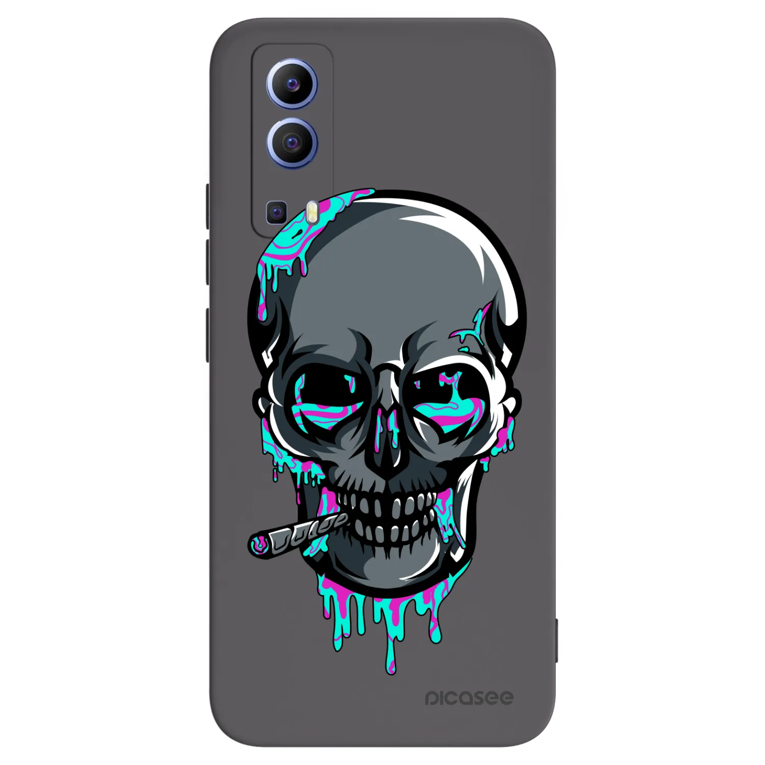 Picasee silikonový černý obal pro Vivo Y52 5G - EARTH - Lebka 3.0
