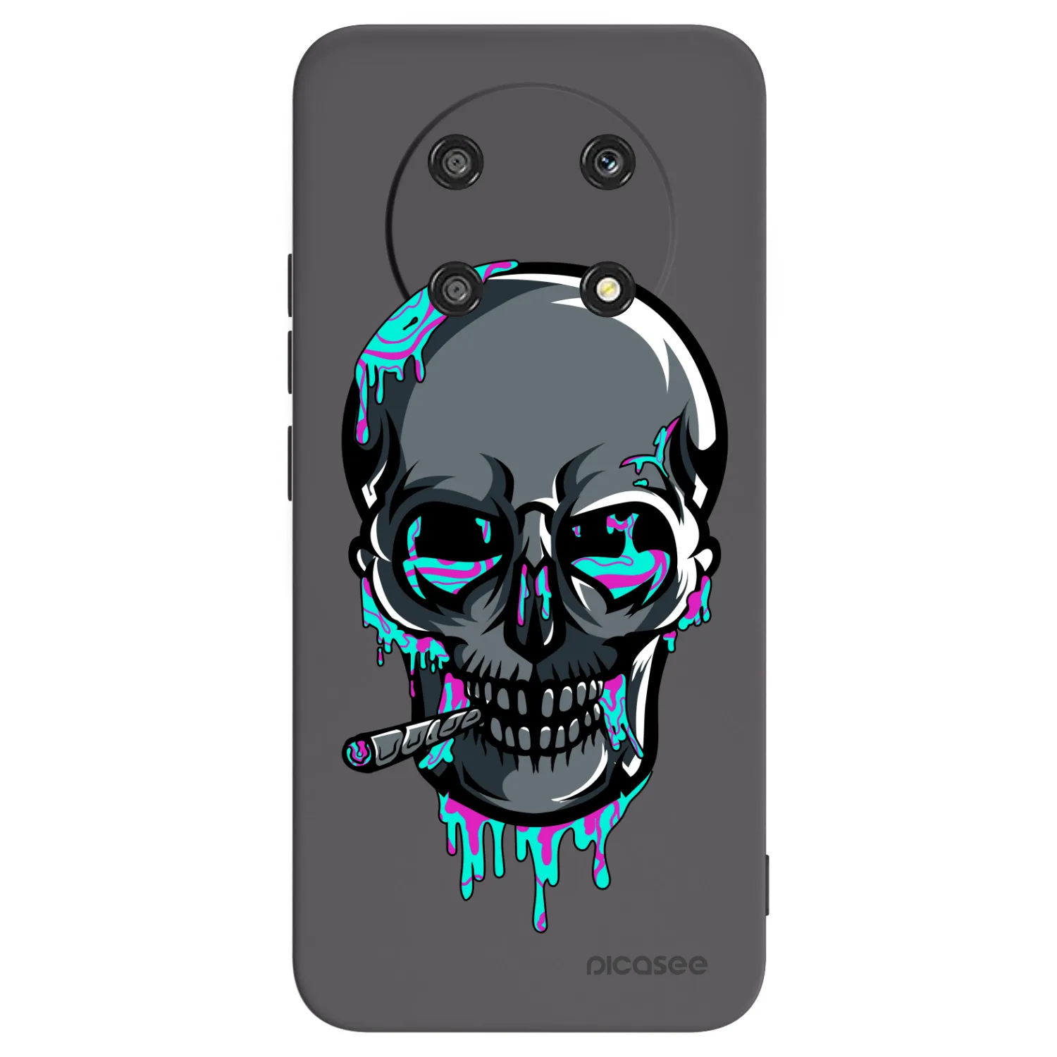 Picasee silikonový černý obal pro Honor Magic4 Lite 5G - EARTH - Lebka 3.0