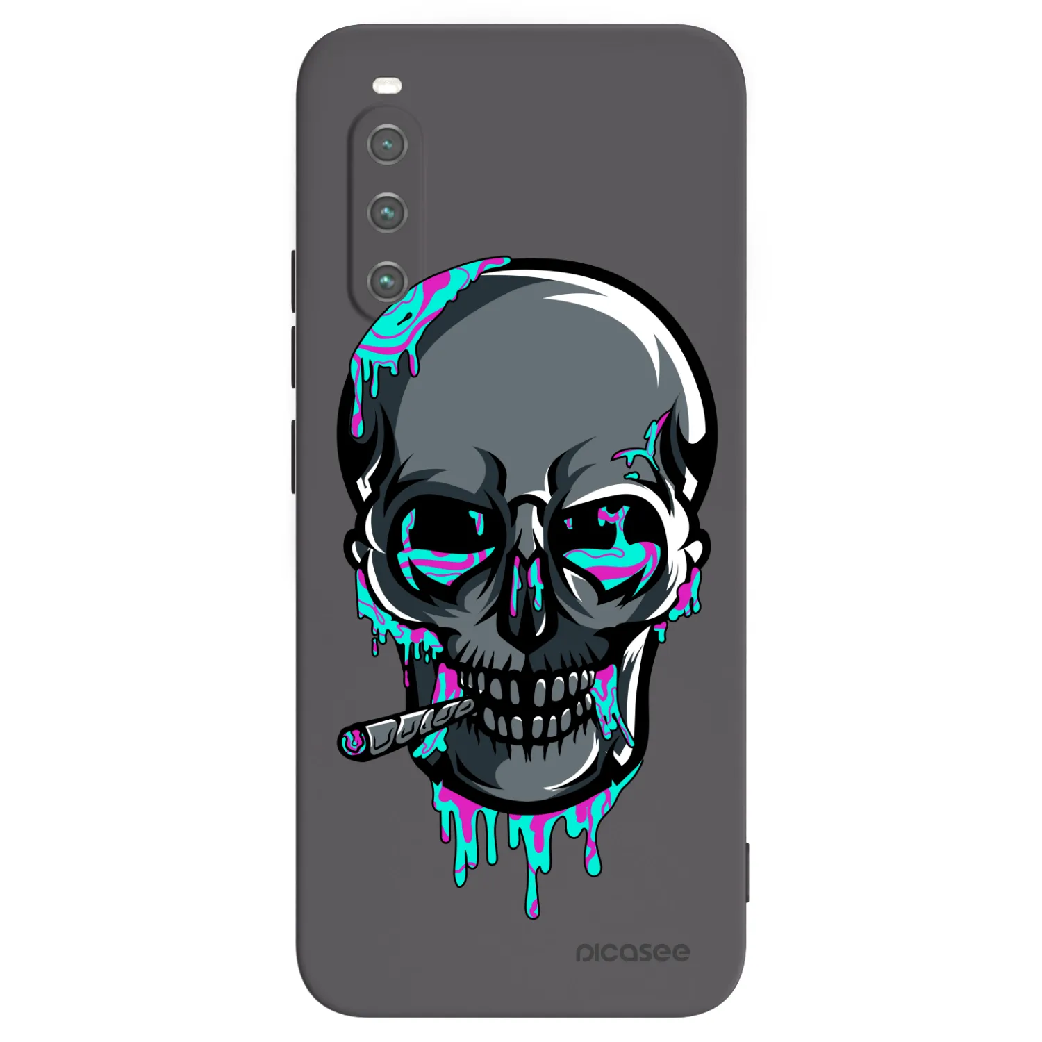 Picasee silikonový černý obal pro Sony Xperia 10 IV 5G - EARTH - Lebka 3.0