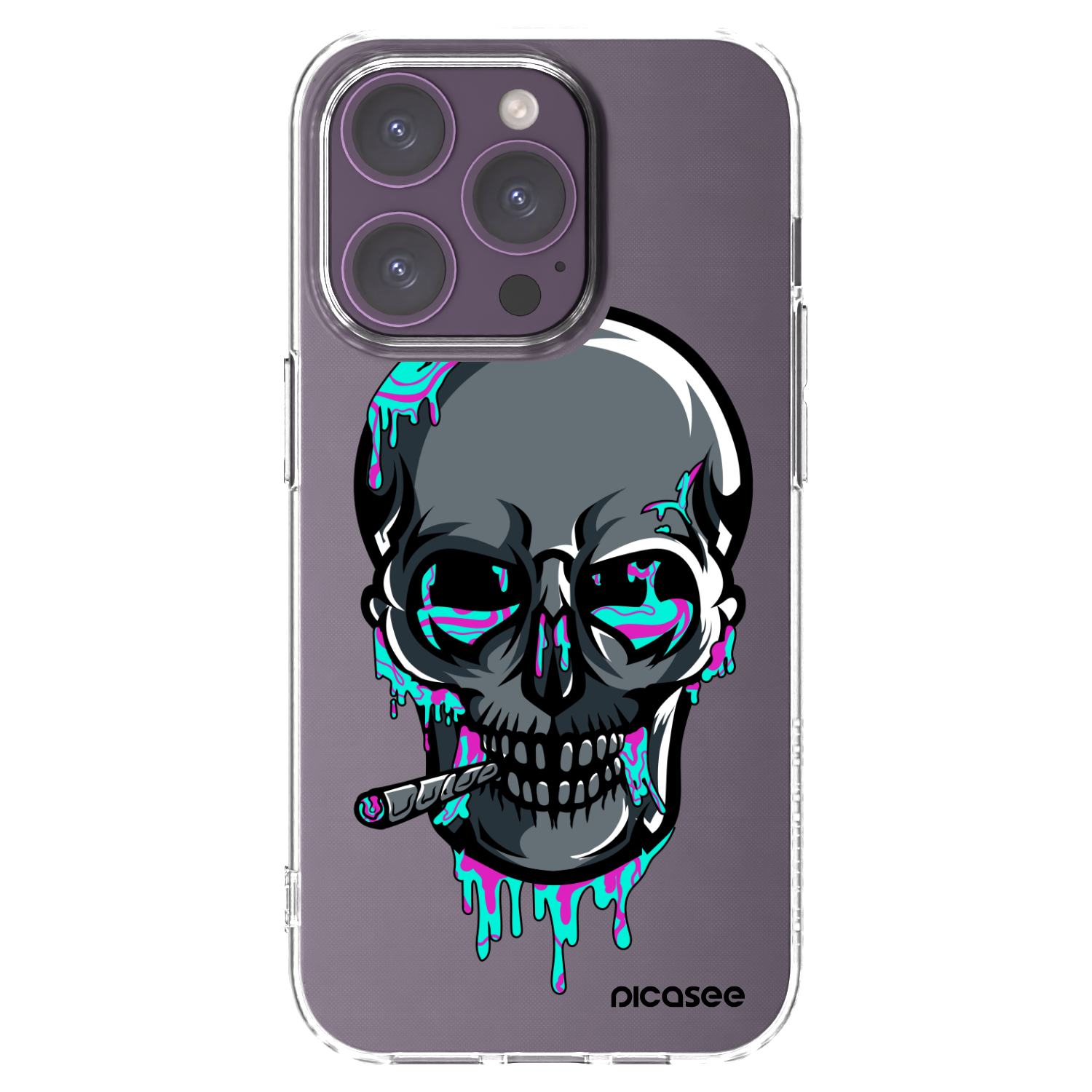 Picasee silikonový průhledný obal pro Apple iPhone 14 Pro - EARTH - Lebka 3.0