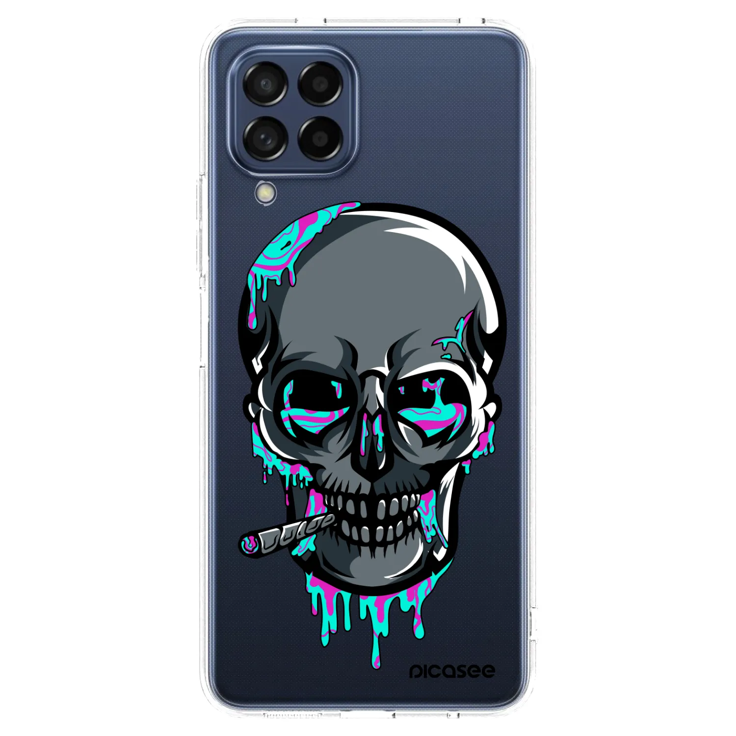 Picasee silikonový průhledný obal pro Samsung Galaxy M53 5G - EARTH - Lebka 3.0