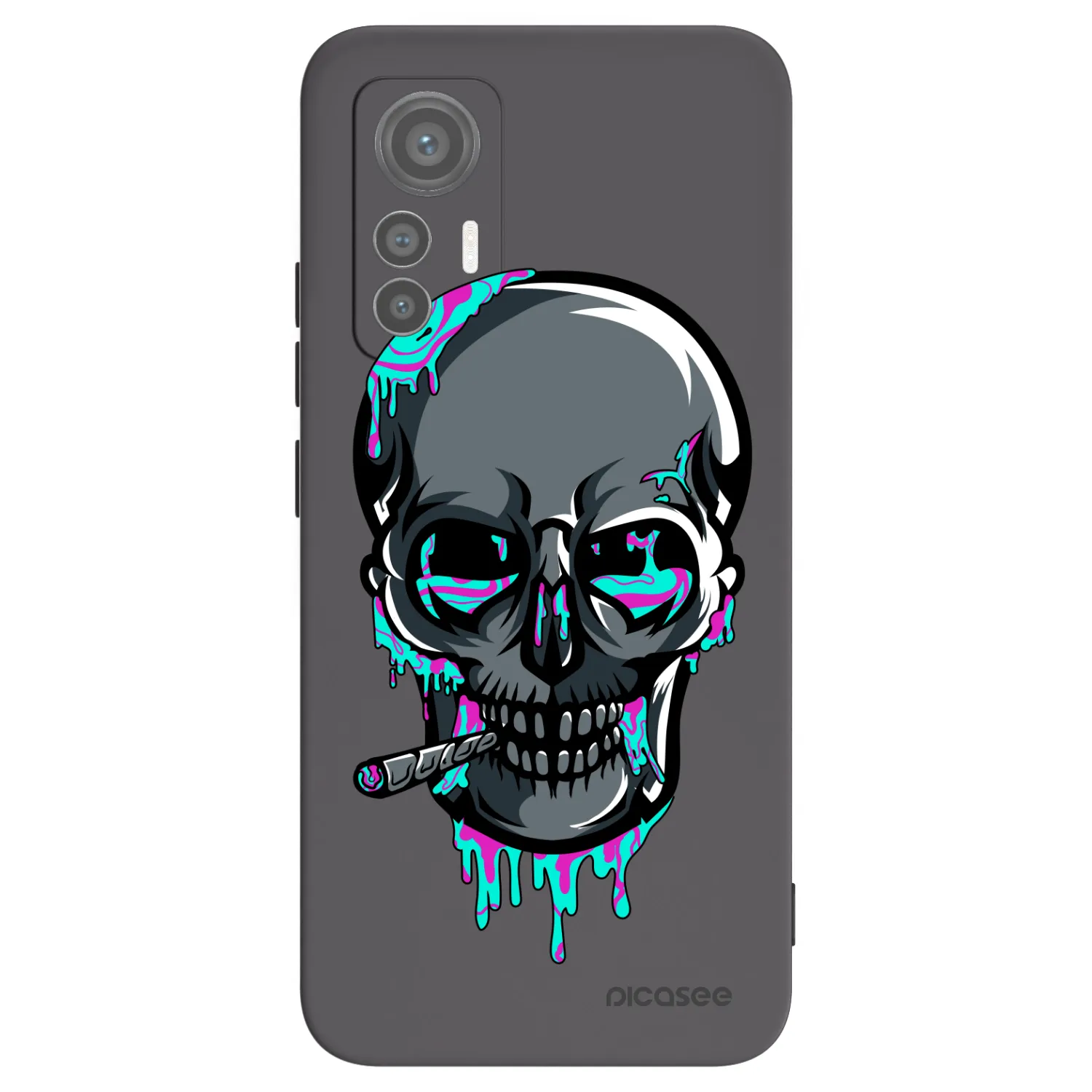 Picasee silikonový černý obal pro Xiaomi 12 Lite - EARTH - Lebka 3.0