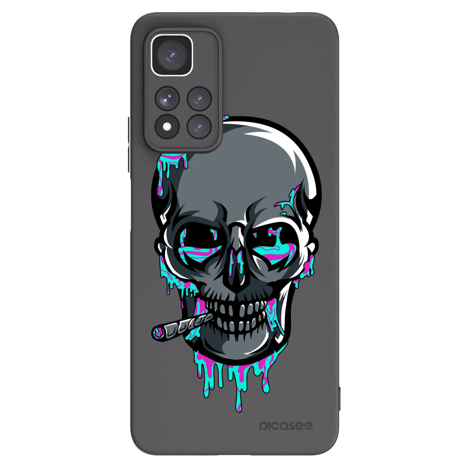 Picasee silikonový černý obal pro Xiaomi Redmi Note 11 Pro+ 5G - EARTH - Lebka 3.0