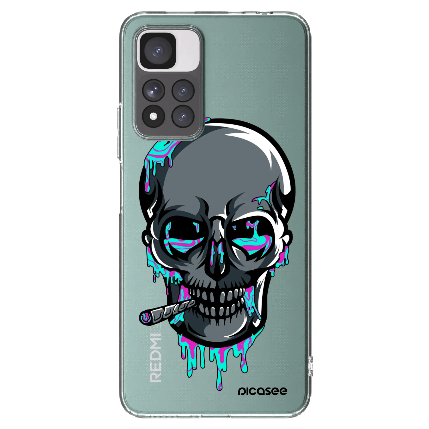 Picasee silikonový průhledný obal pro Xiaomi Redmi Note 11 Pro+ 5G - EARTH - Lebka 3.0