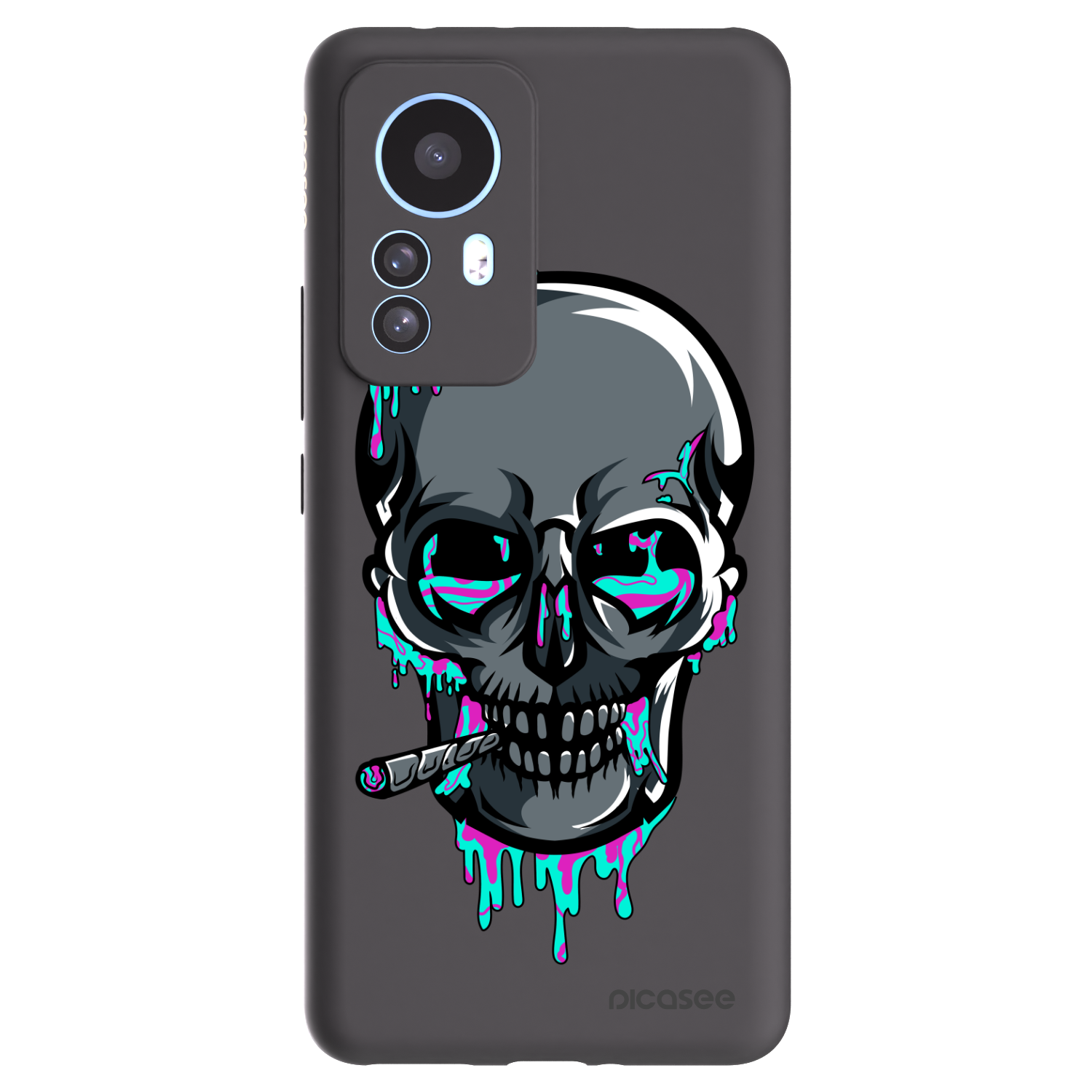 Picasee silikonový černý obal pro Xiaomi 12T Pro - EARTH - Lebka 3.0