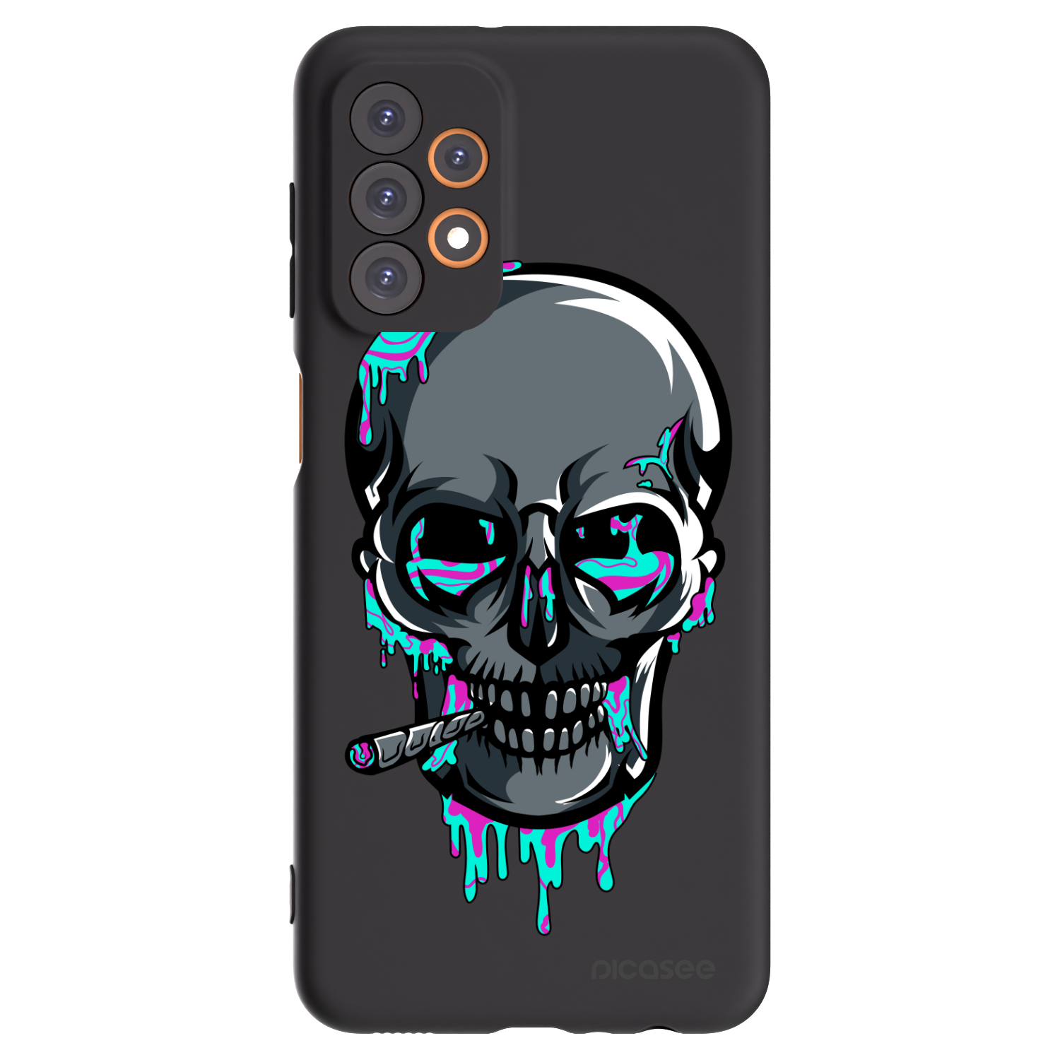Picasee silikonový černý obal pro Samsung Galaxy A23 A236B 5G - EARTH - Lebka 3.0