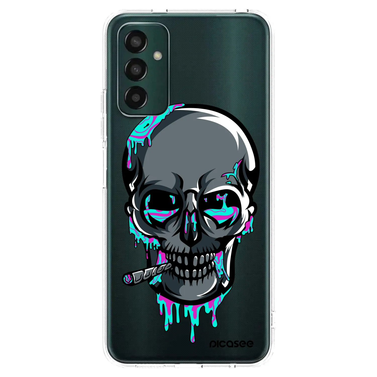 Picasee silikonový průhledný obal pro Samsung Galaxy M23 5G - EARTH - Lebka 3.0