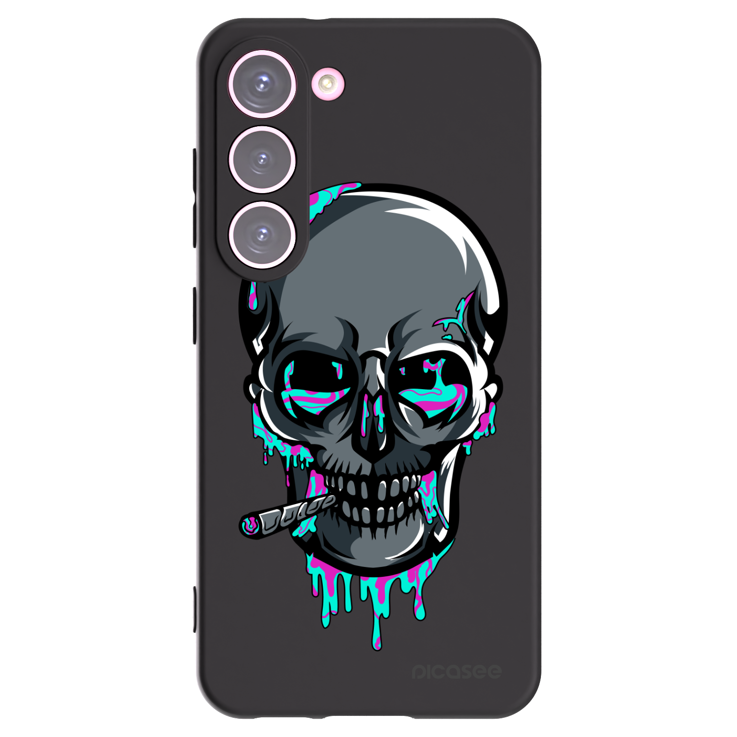 Picasee silikonový černý obal pro Samsung Galaxy S23 5G - EARTH - Lebka 3.0