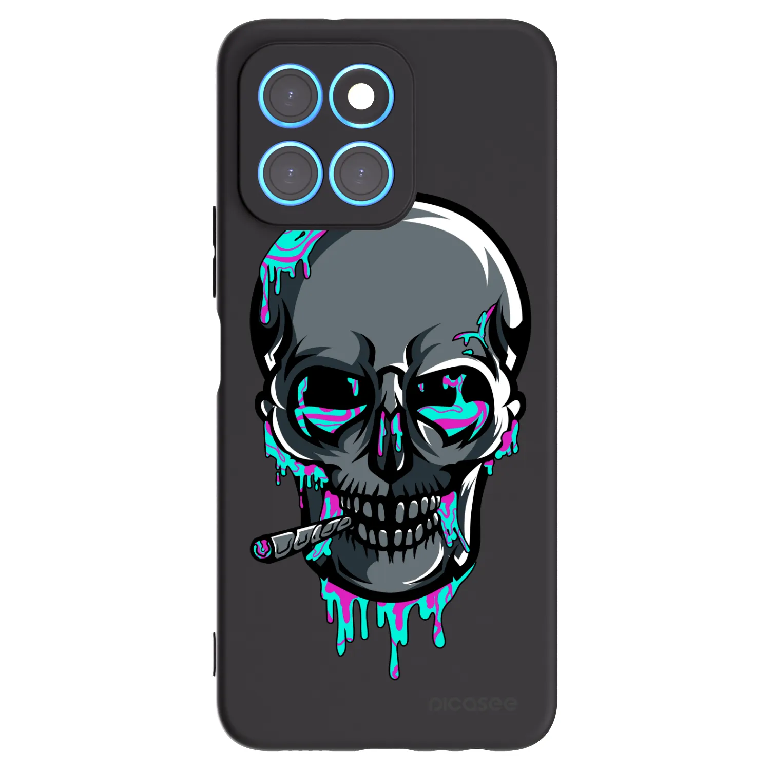 Picasee silikonový černý obal pro Honor X6 - EARTH - Lebka 3.0