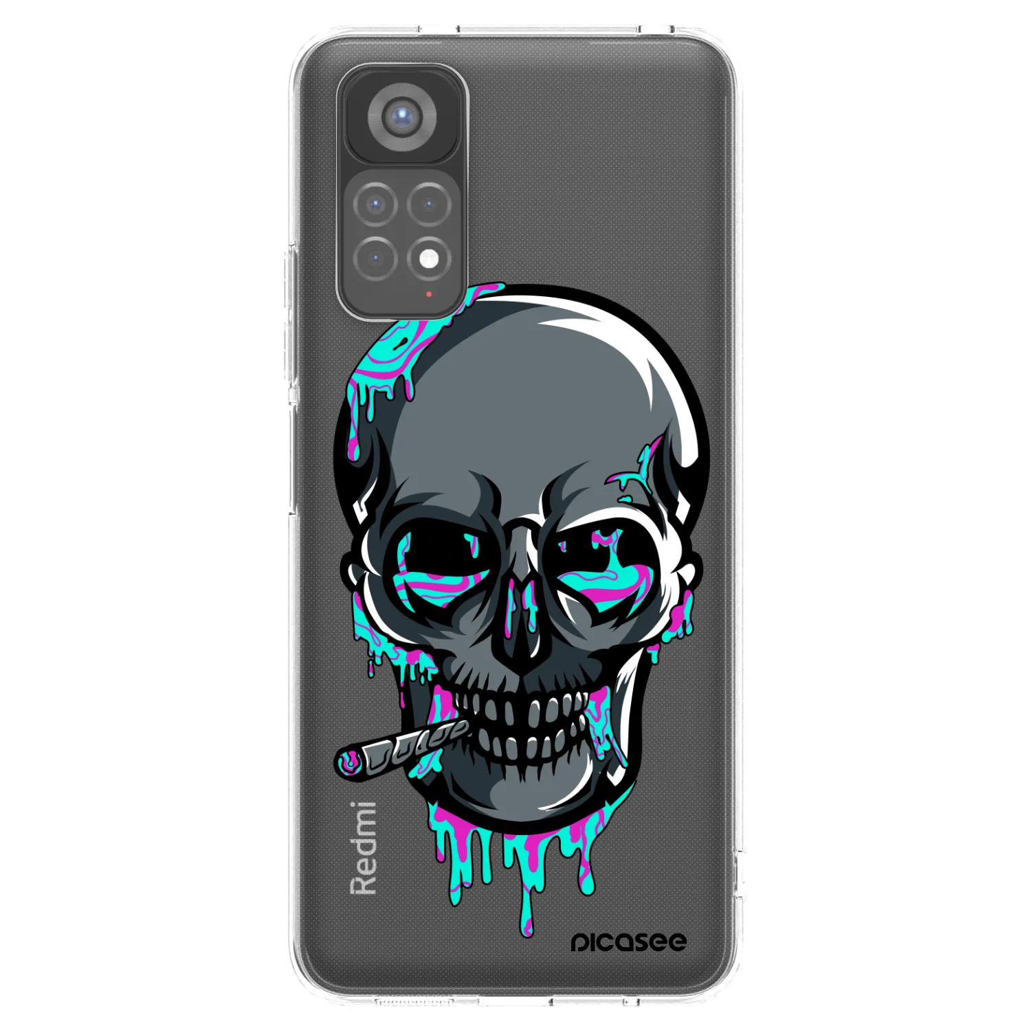 Picasee silikonový průhledný obal pro Xiaomi Redmi Note 11S 5G - EARTH - Lebka 3.0