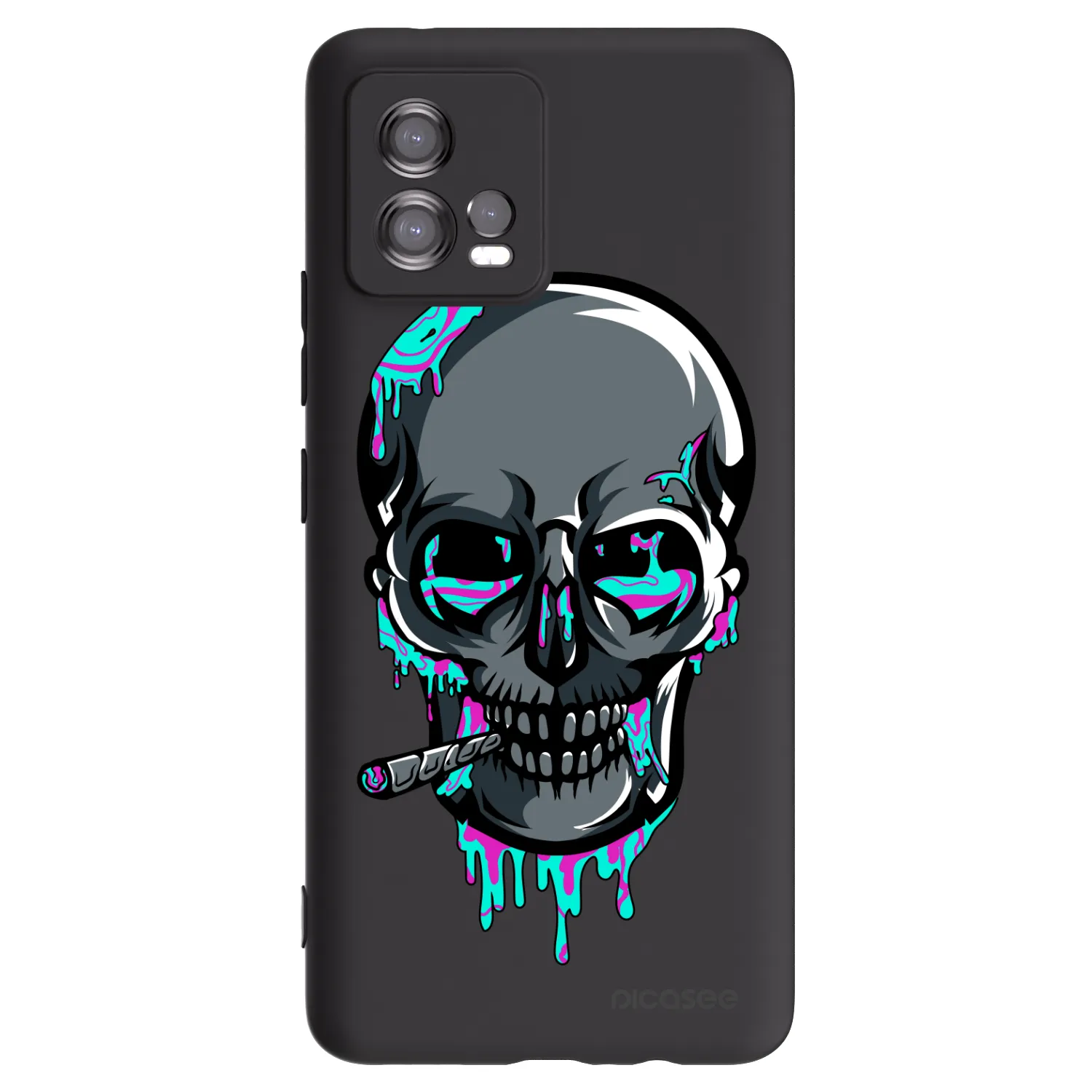 Picasee silikonový černý obal pro Motorola Moto G72 - EARTH - Lebka 3.0