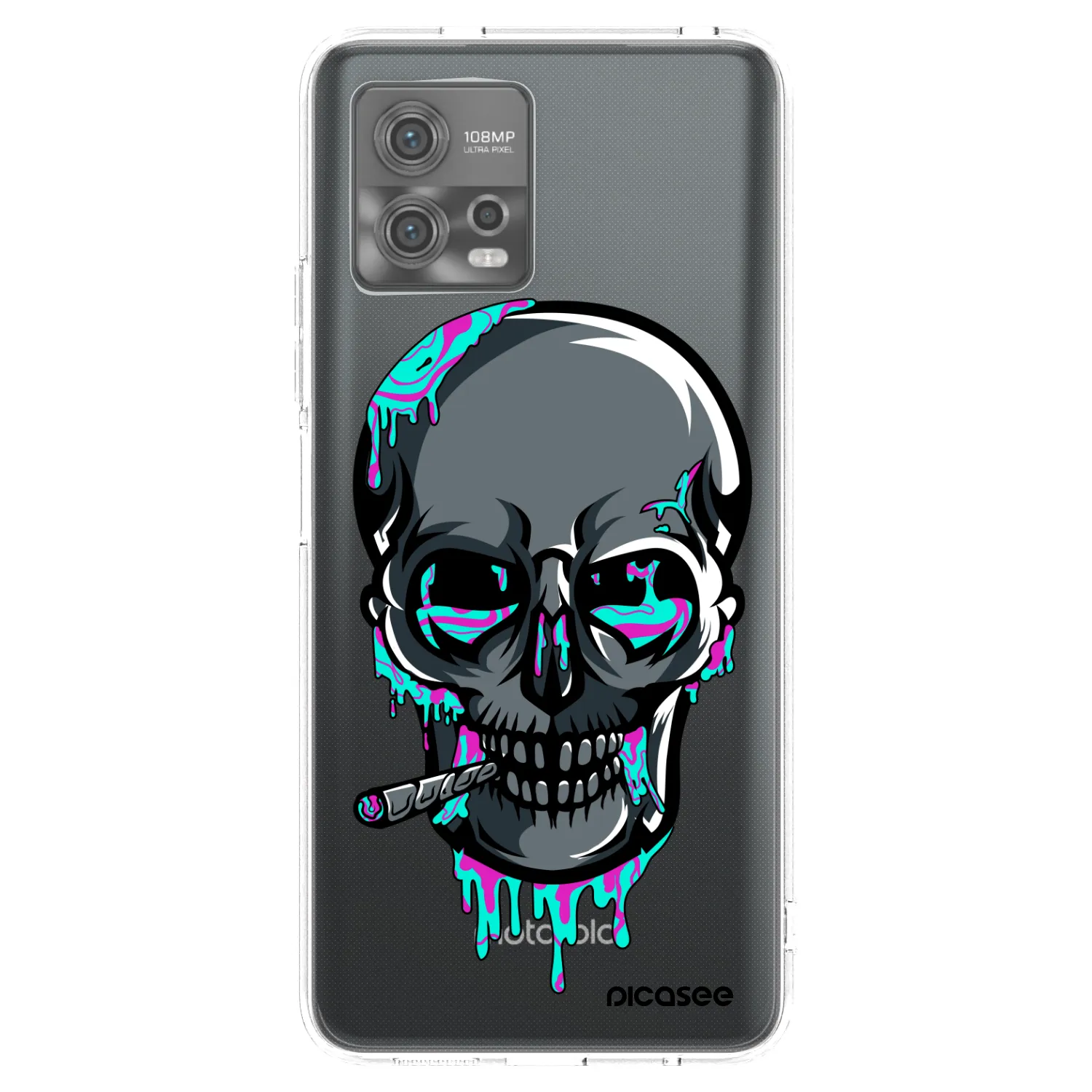 Picasee silikonový průhledný obal pro Motorola Moto G72 - EARTH - Lebka 3.0