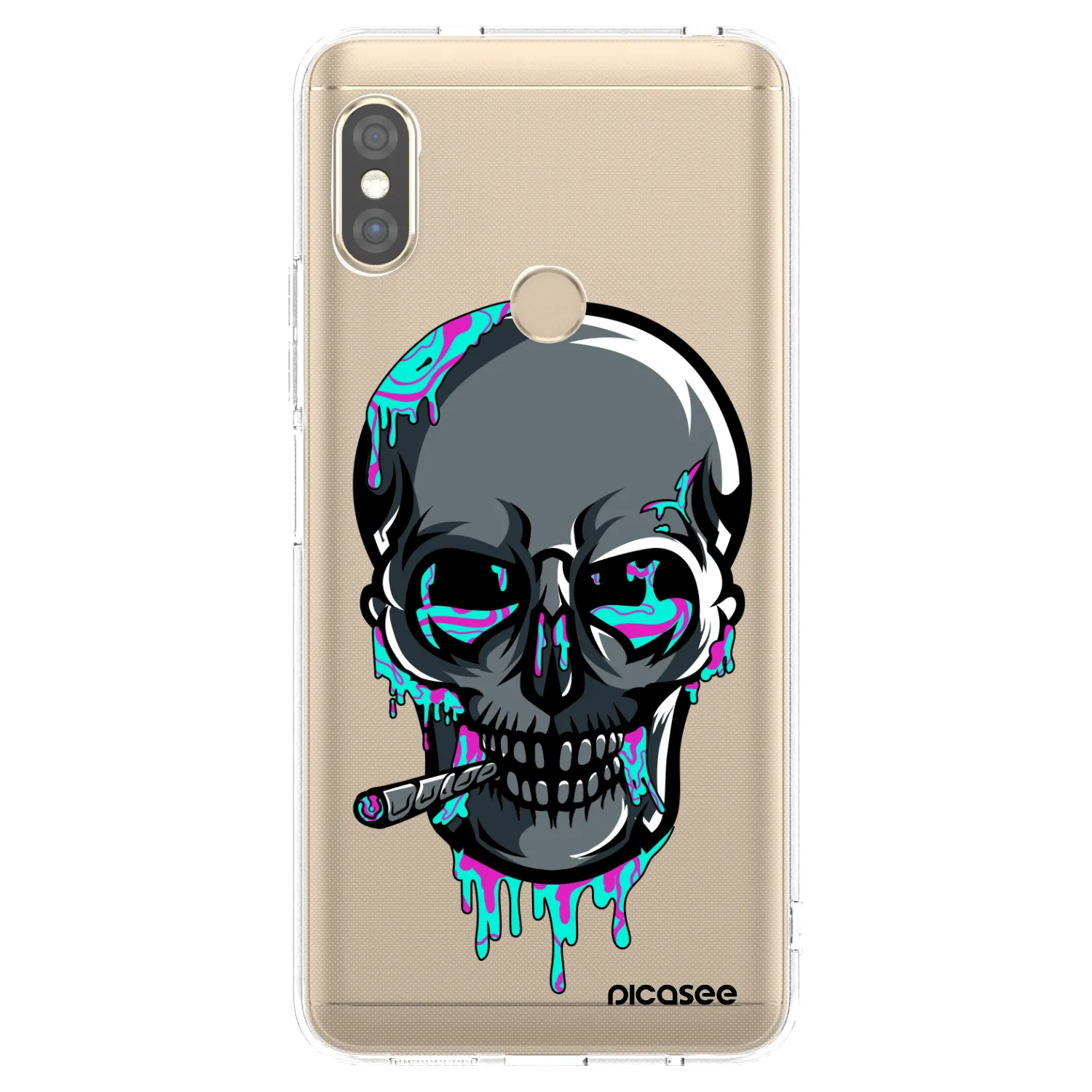 Picasee silikonový průhledný obal pro Xiaomi Redmi Note 5 Global - EARTH - Lebka 3.0