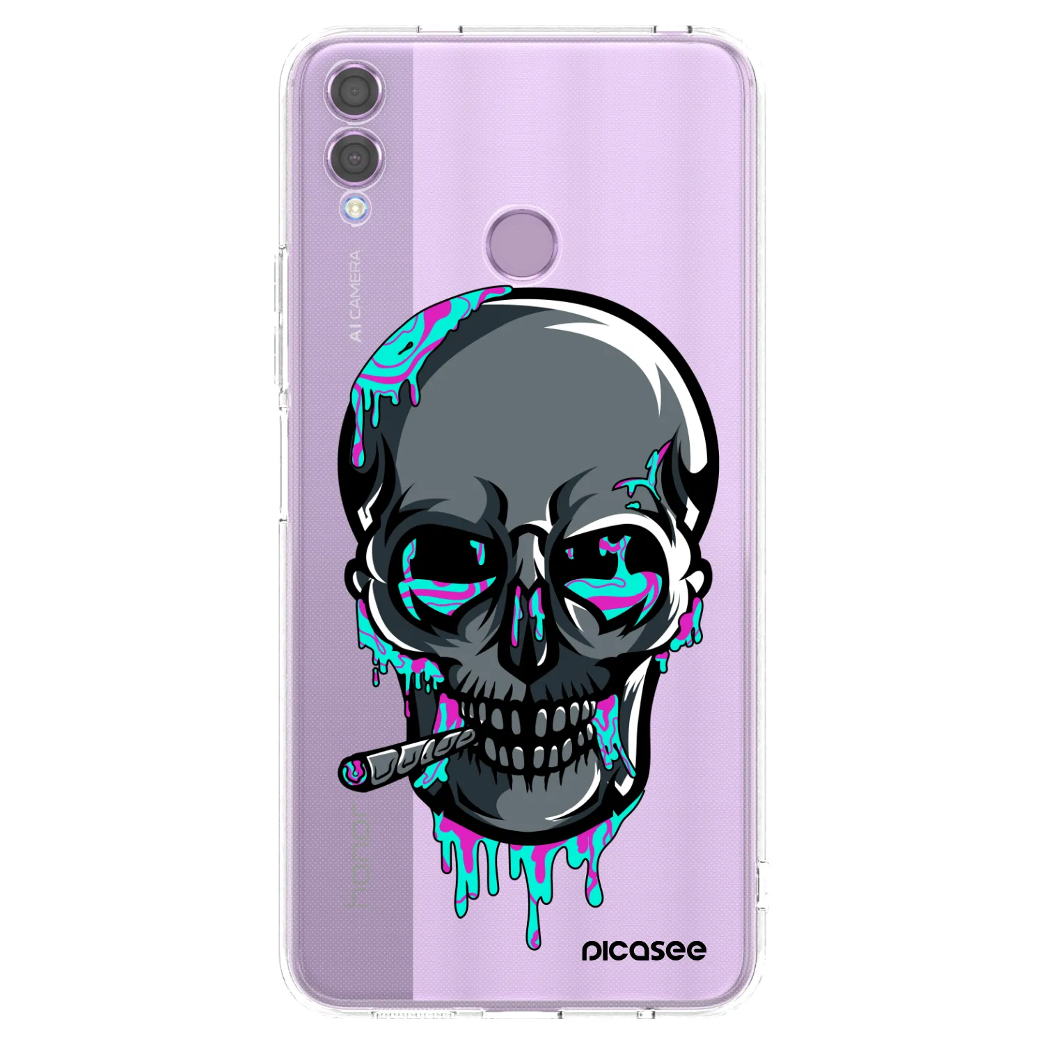 Picasee silikonový průhledný obal pro Honor 8X - EARTH - Lebka 3.0