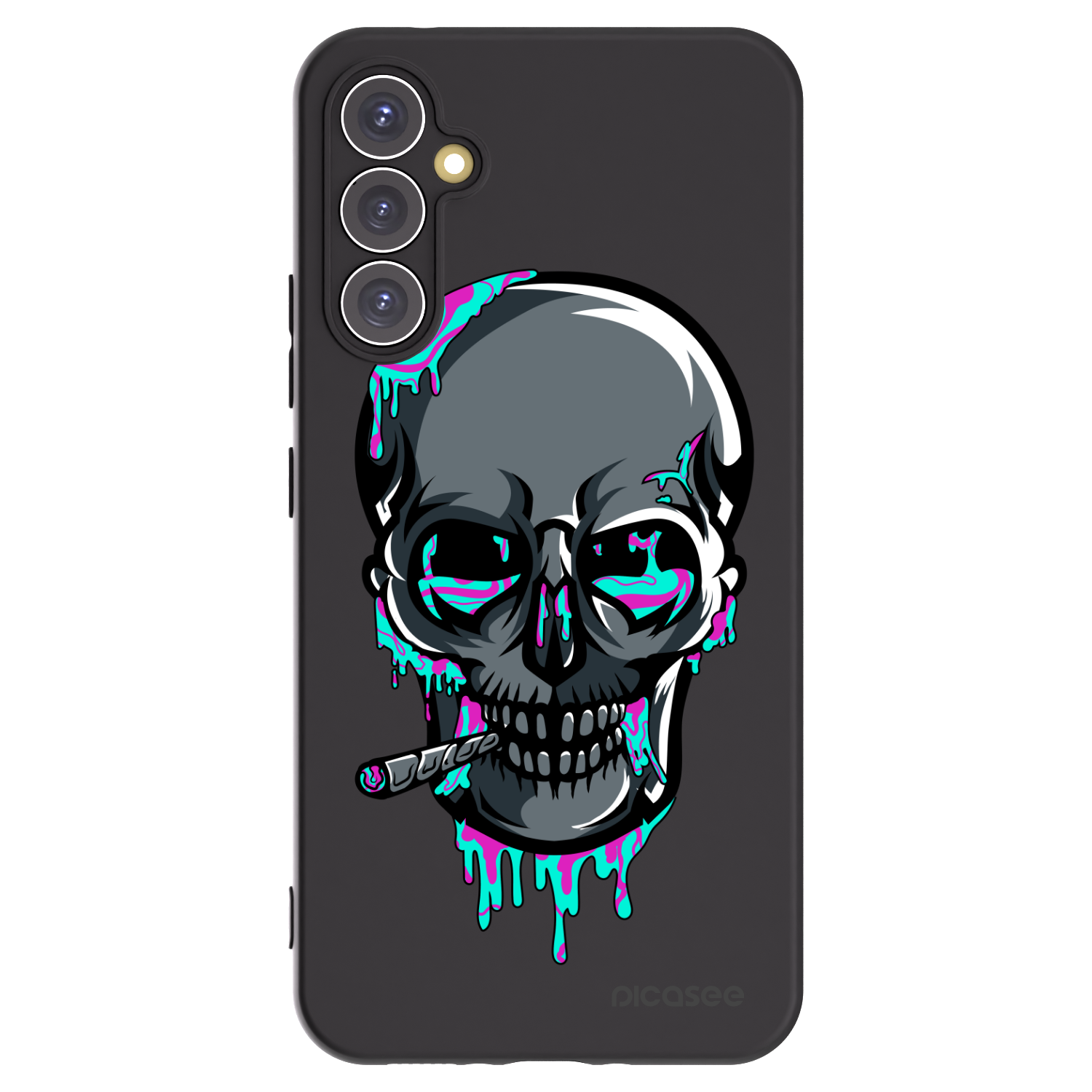 Picasee silikonový černý obal pro Samsung Galaxy A34 5G A346B - EARTH - Lebka 3.0