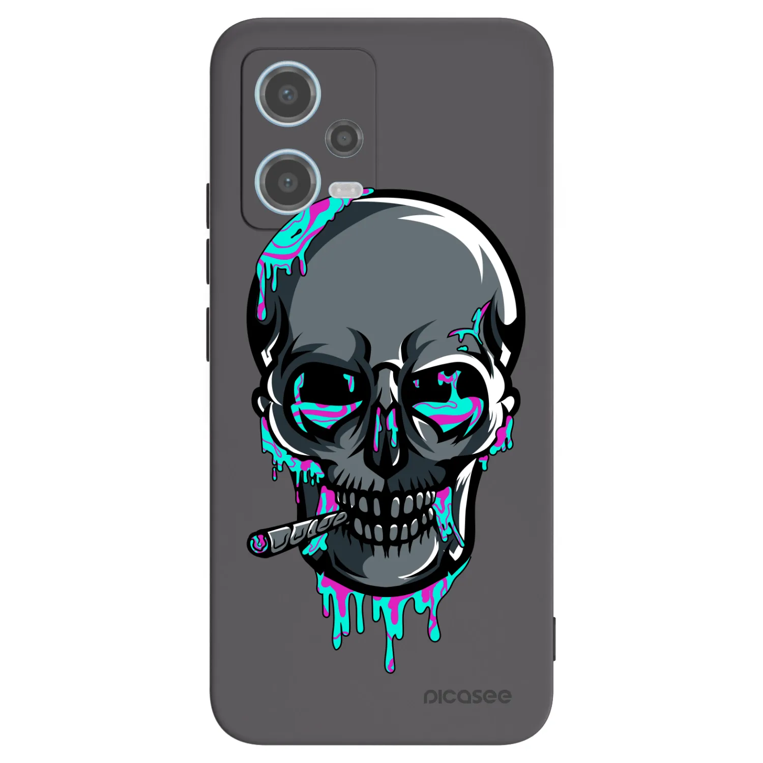 Picasee silikonový černý obal pro Xiaomi Redmi Note 12 5G - EARTH - Lebka 3.0