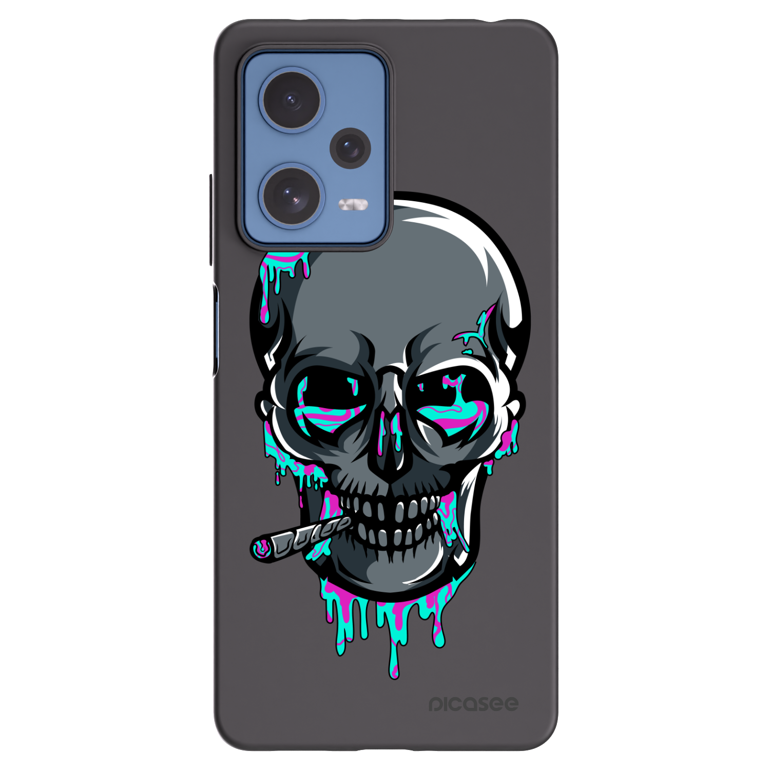 Picasee silikonový černý obal pro Xiaomi Redmi Note 12 Pro 5G - EARTH - Lebka 3.0