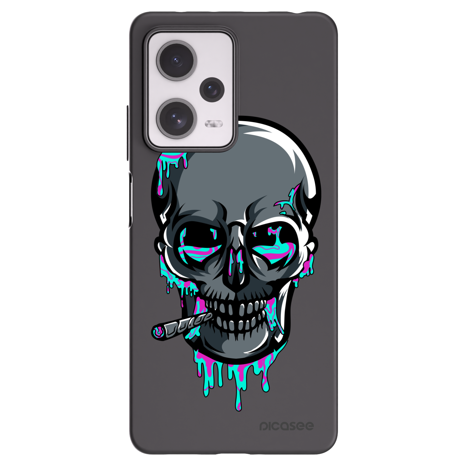 Picasee silikonový černý obal pro Xiaomi Redmi Note 12 Pro+ 5G - EARTH - Lebka 3.0