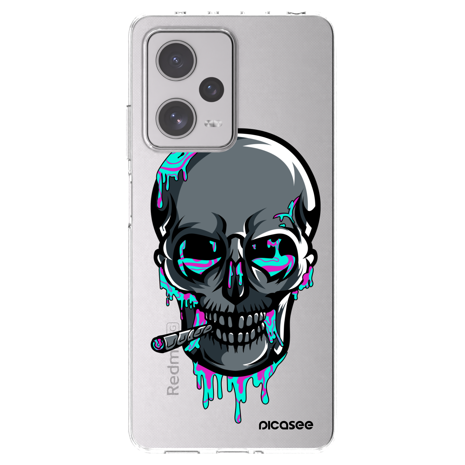 Picasee silikonový průhledný obal pro Xiaomi Redmi Note 12 Pro+ 5G - EARTH - Lebka 3.0