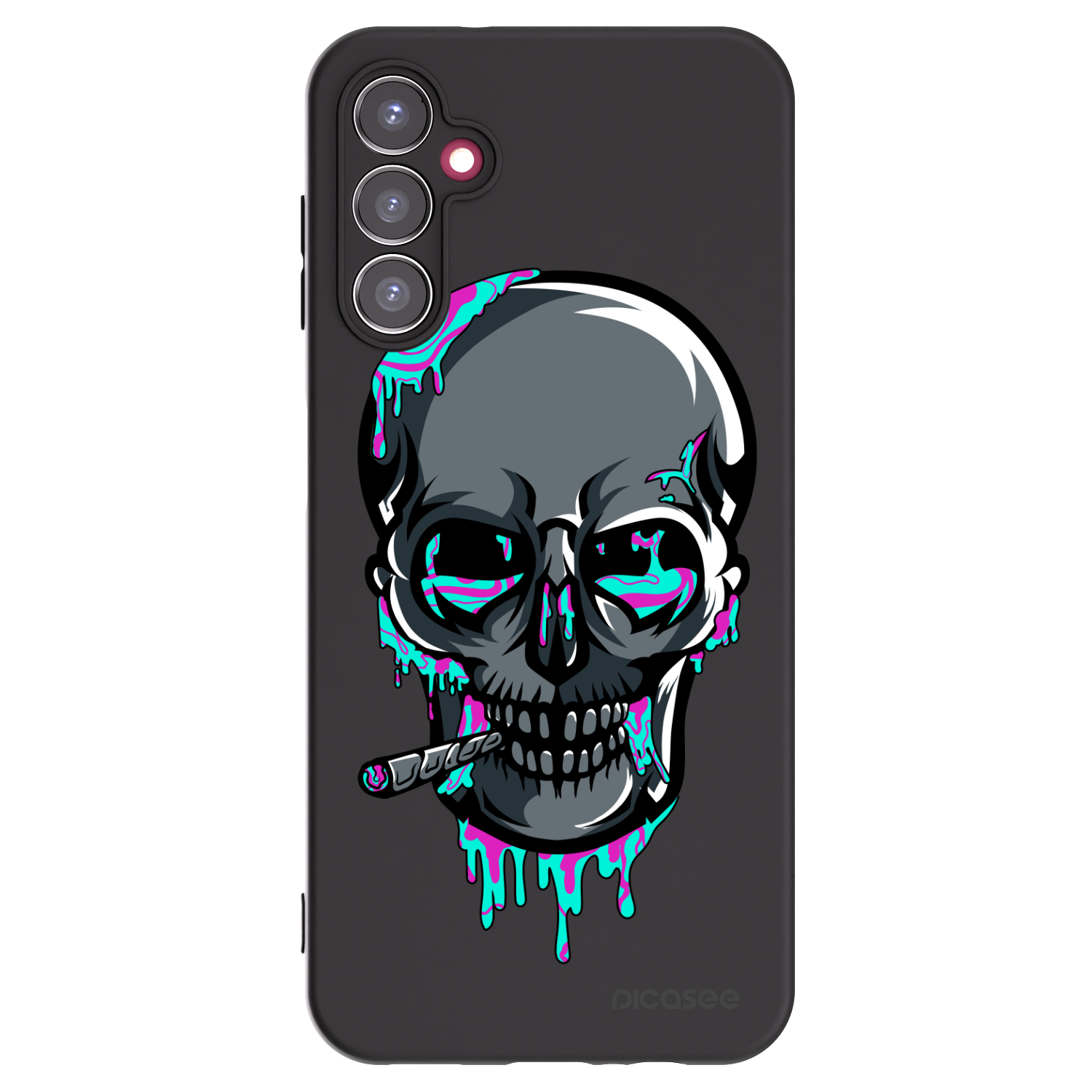 Picasee silikonový černý obal pro Samsung Galaxy A14 4G A145R - EARTH - Lebka 3.0