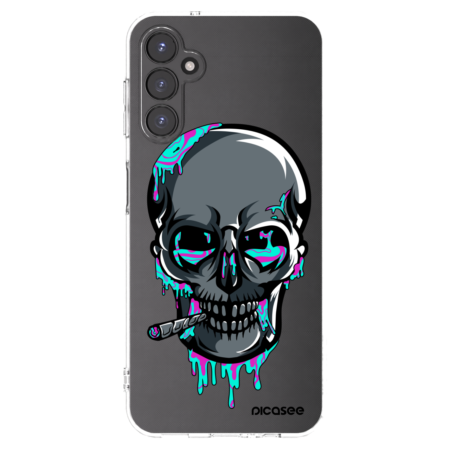 Picasee silikonový průhledný obal pro Samsung Galaxy A14 4G A145R - EARTH - Lebka 3.0