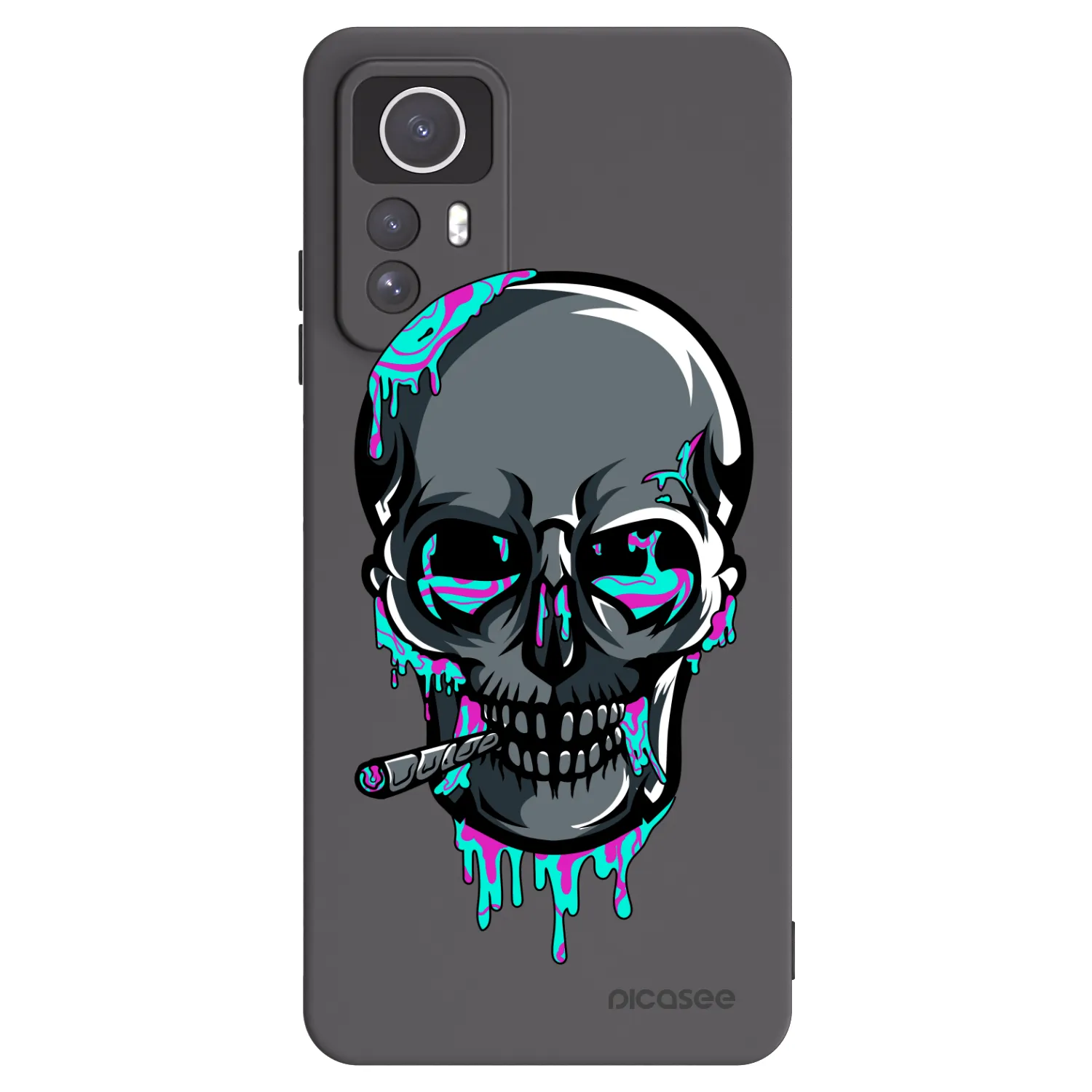 Picasee silikonový černý obal pro Xiaomi Redmi Note 12S - EARTH - Lebka 3.0
