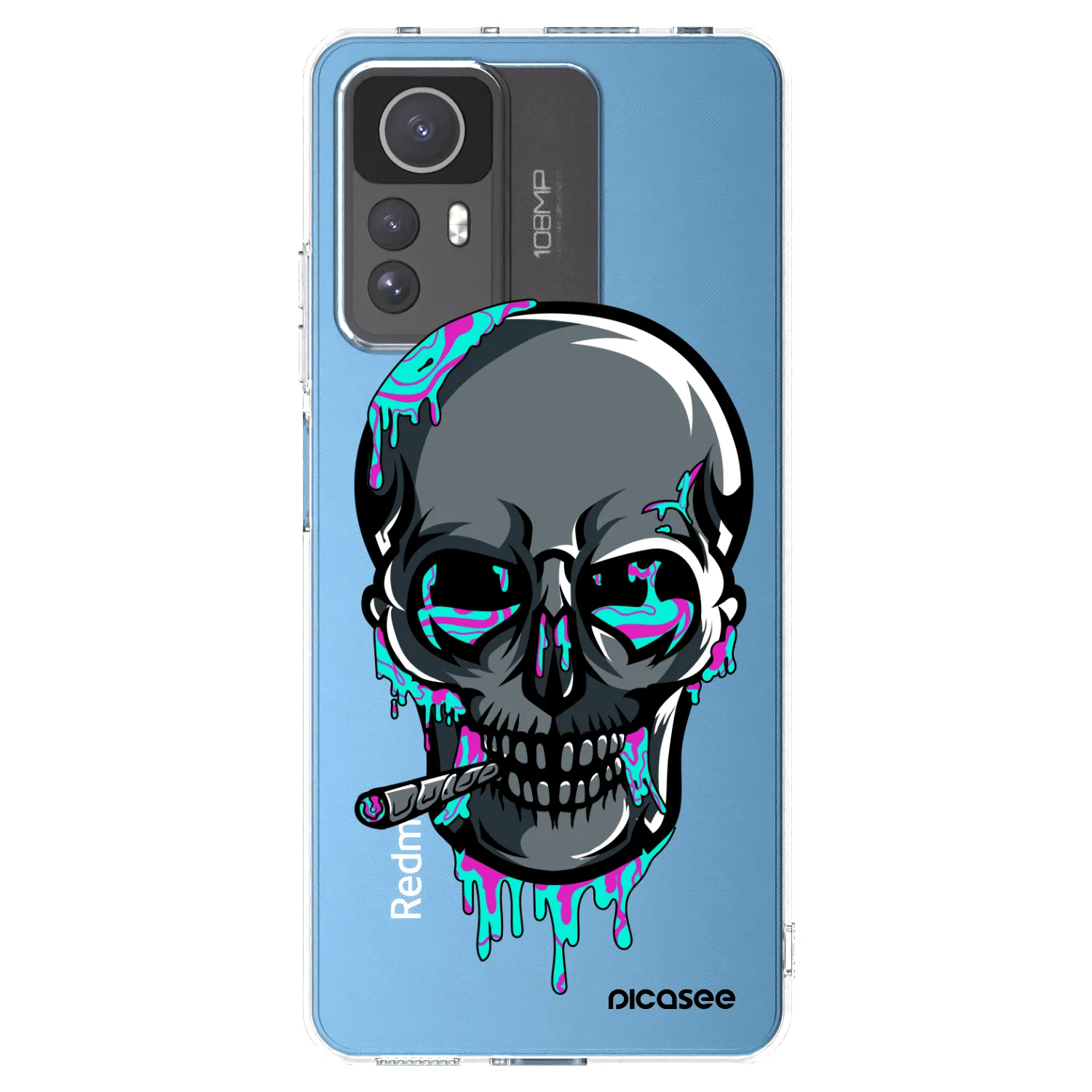 Picasee silikonový průhledný obal pro Xiaomi Redmi Note 12S - EARTH - Lebka 3.0