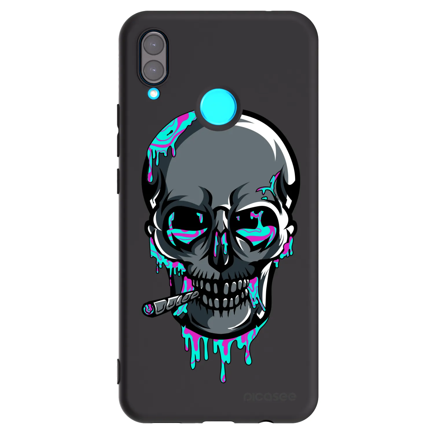 Picasee silikonový černý obal pro Huawei Nova 3 - EARTH - Lebka 3.0