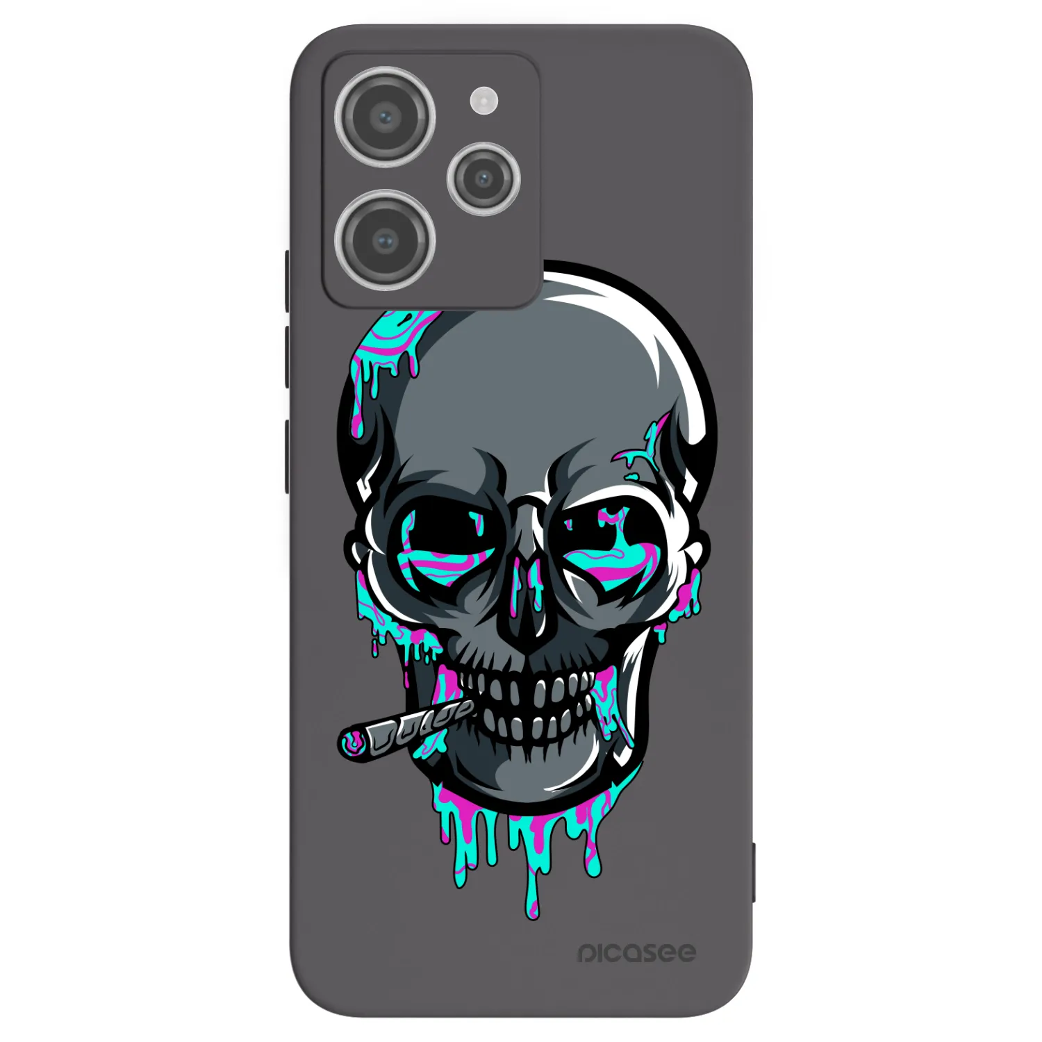Picasee silikonový černý obal pro Xiaomi Redmi 12 4G - EARTH - Lebka 3.0