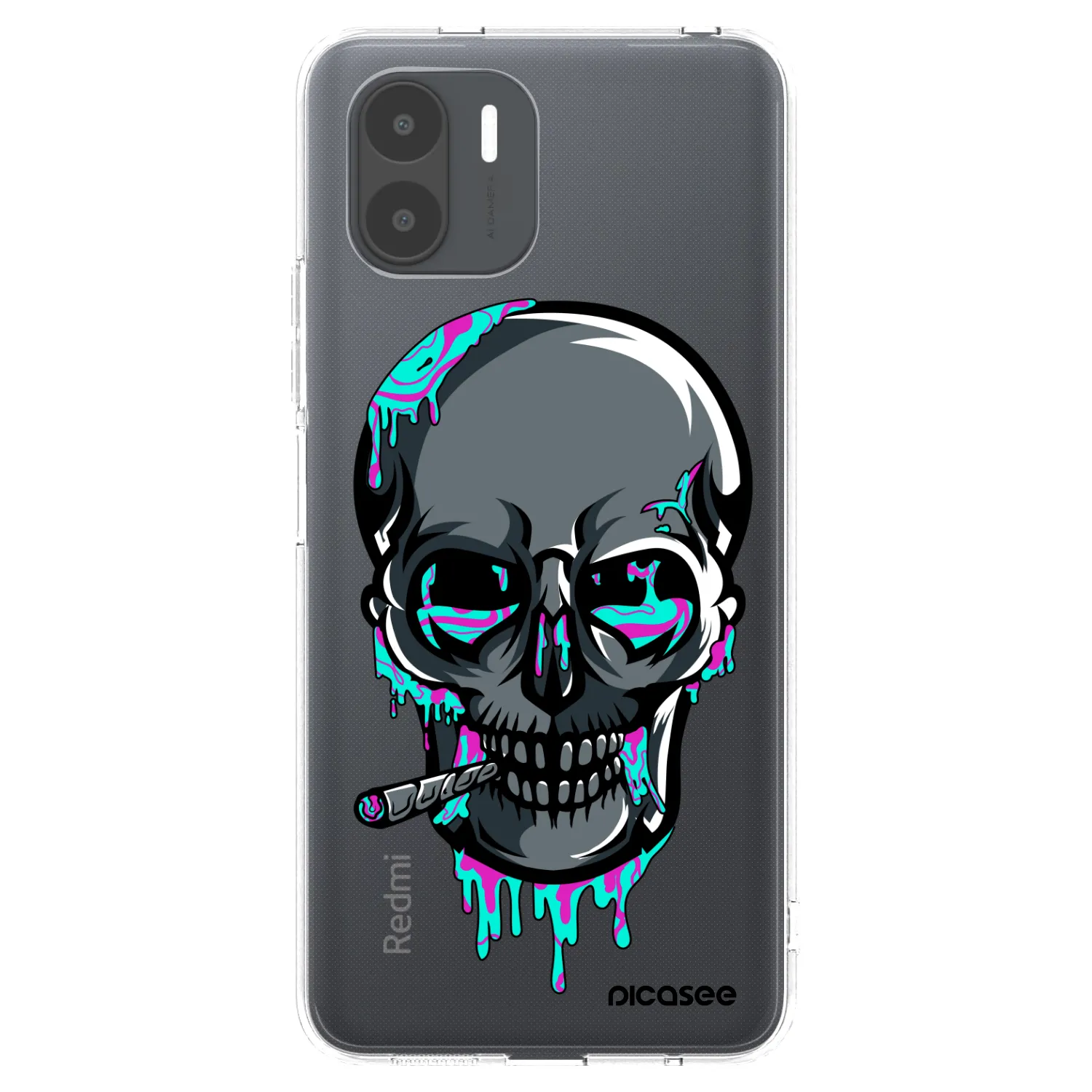 Picasee silikonový průhledný obal pro Xiaomi Redmi A2 - EARTH - Lebka 3.0