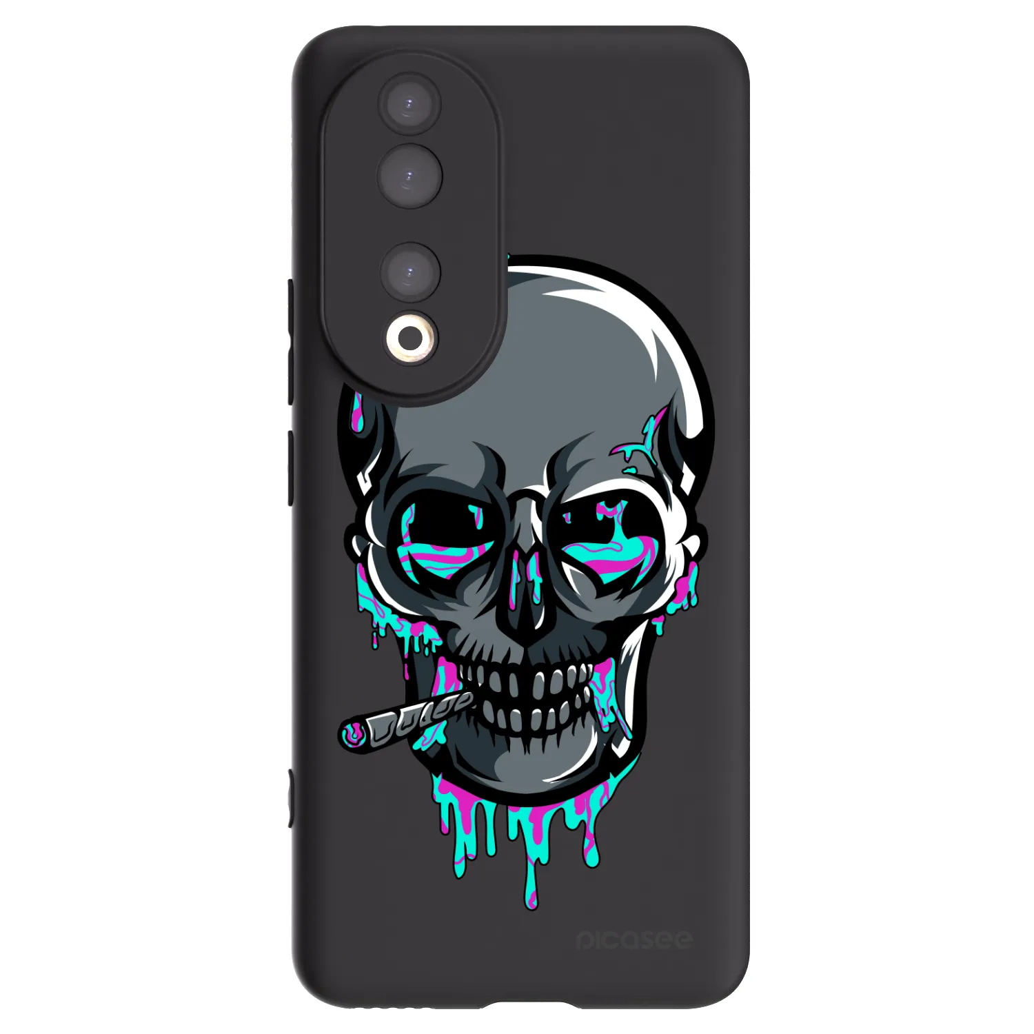 Picasee silikonový černý obal pro Honor 90 5G - EARTH - Lebka 3.0
