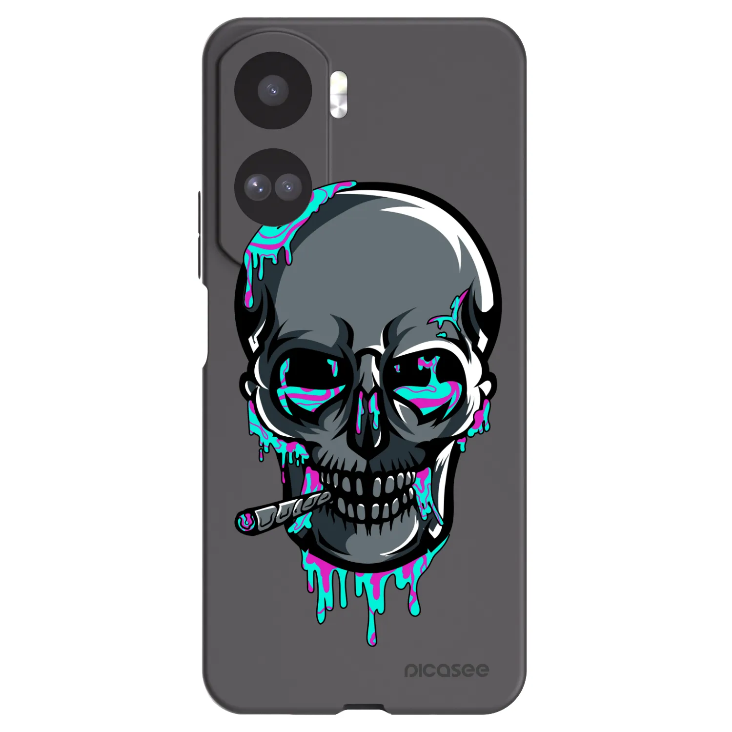 Picasee silikonový černý obal pro Honor 90 Lite 5G - EARTH - Lebka 3.0