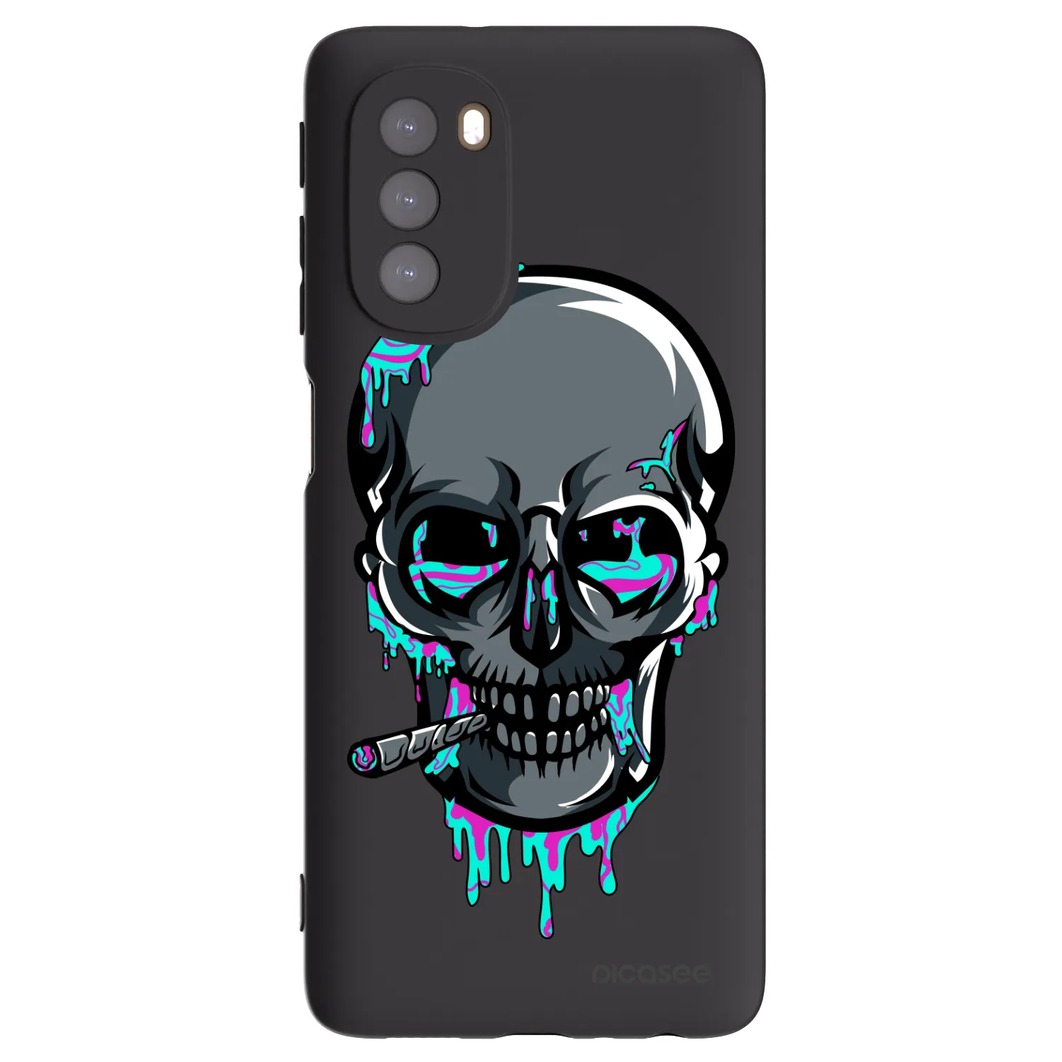 Picasee silikonový černý obal pro Motorola Moto G51 - EARTH - Lebka 3.0