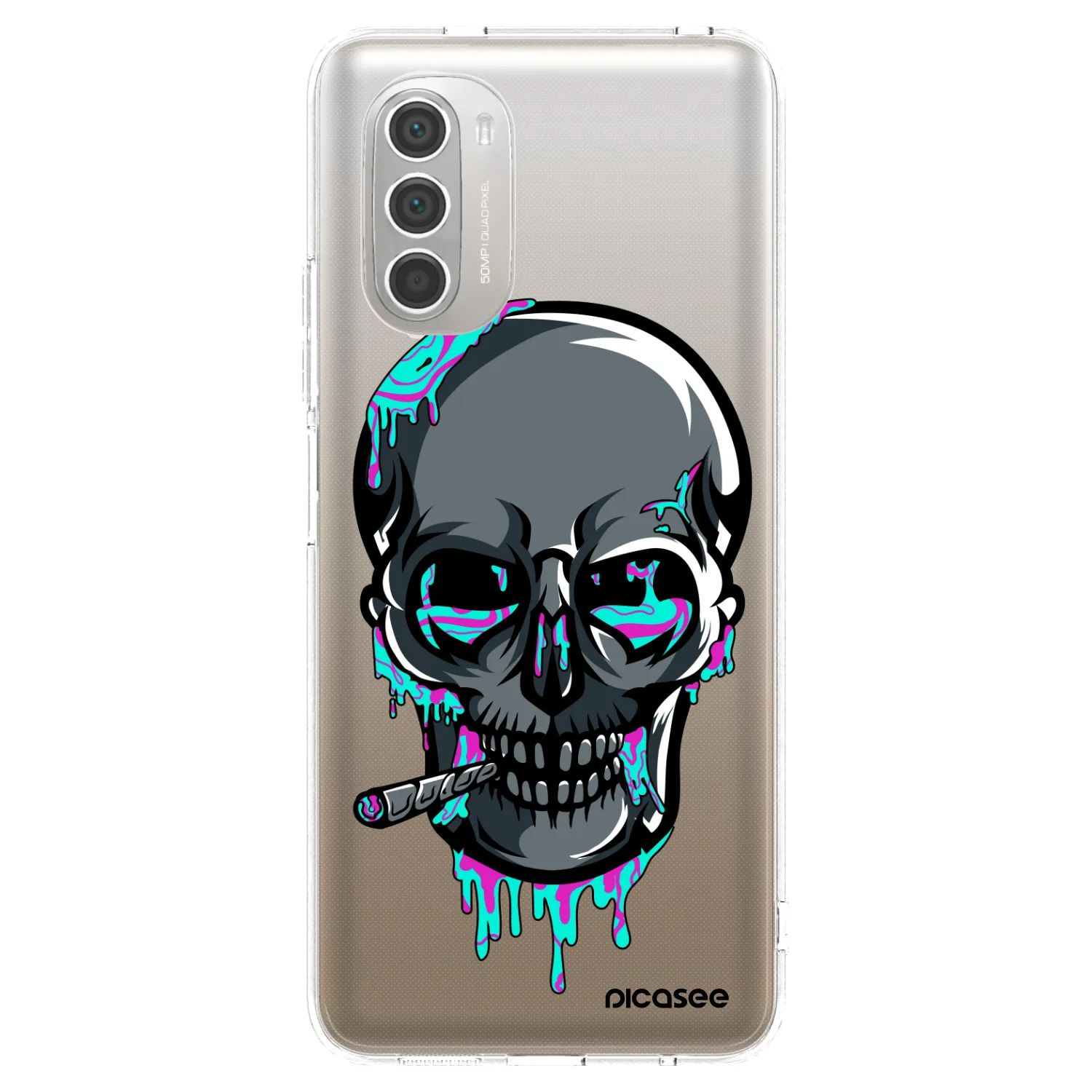 Picasee silikonový průhledný obal pro Motorola Moto G51 - EARTH - Lebka 3.0
