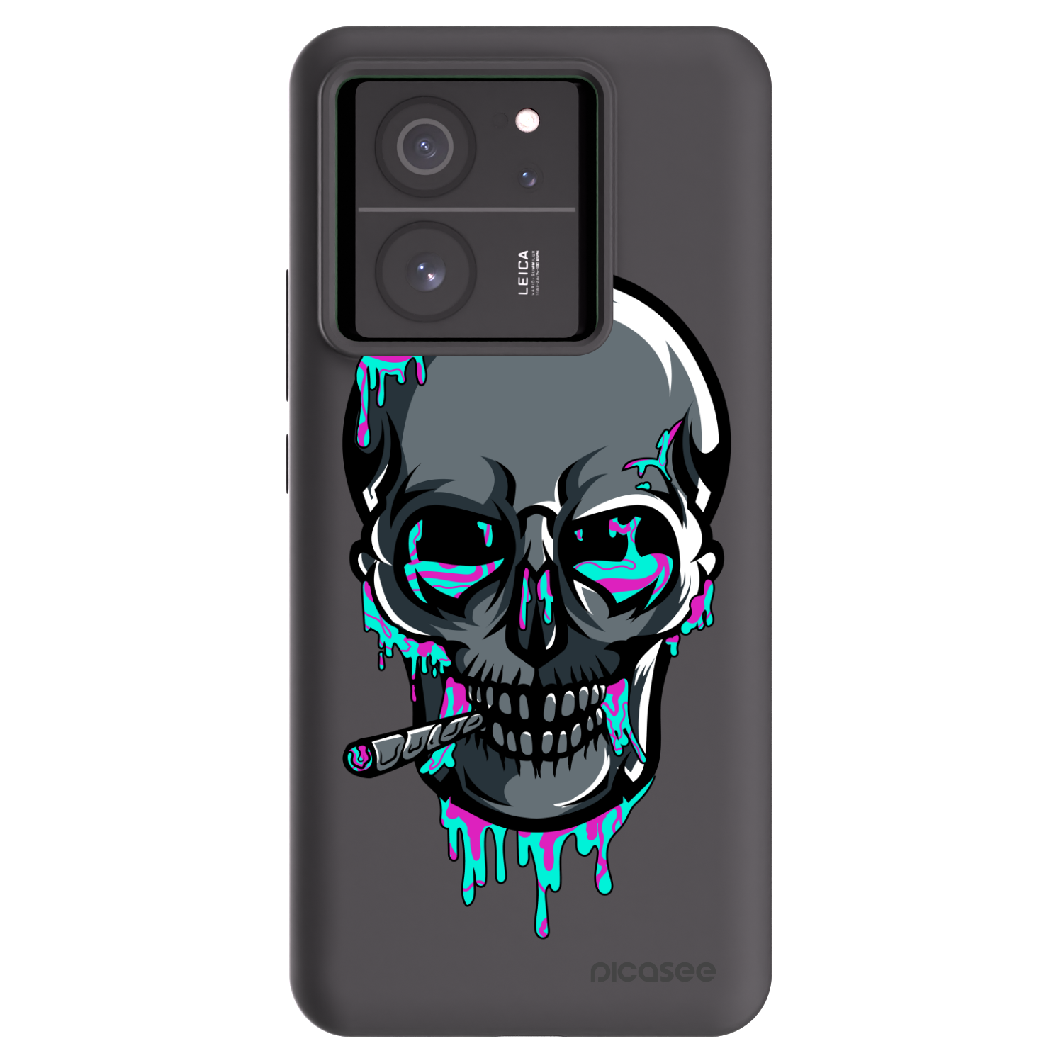 Picasee silikonový černý obal pro Xiaomi 13T - EARTH - Lebka 3.0