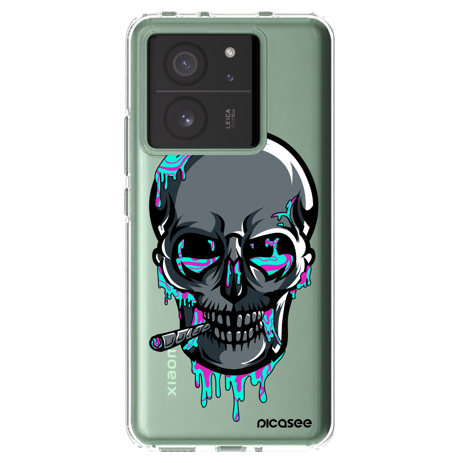 Picasee silikonový průhledný obal pro Xiaomi 13T - EARTH - Lebka 3.0