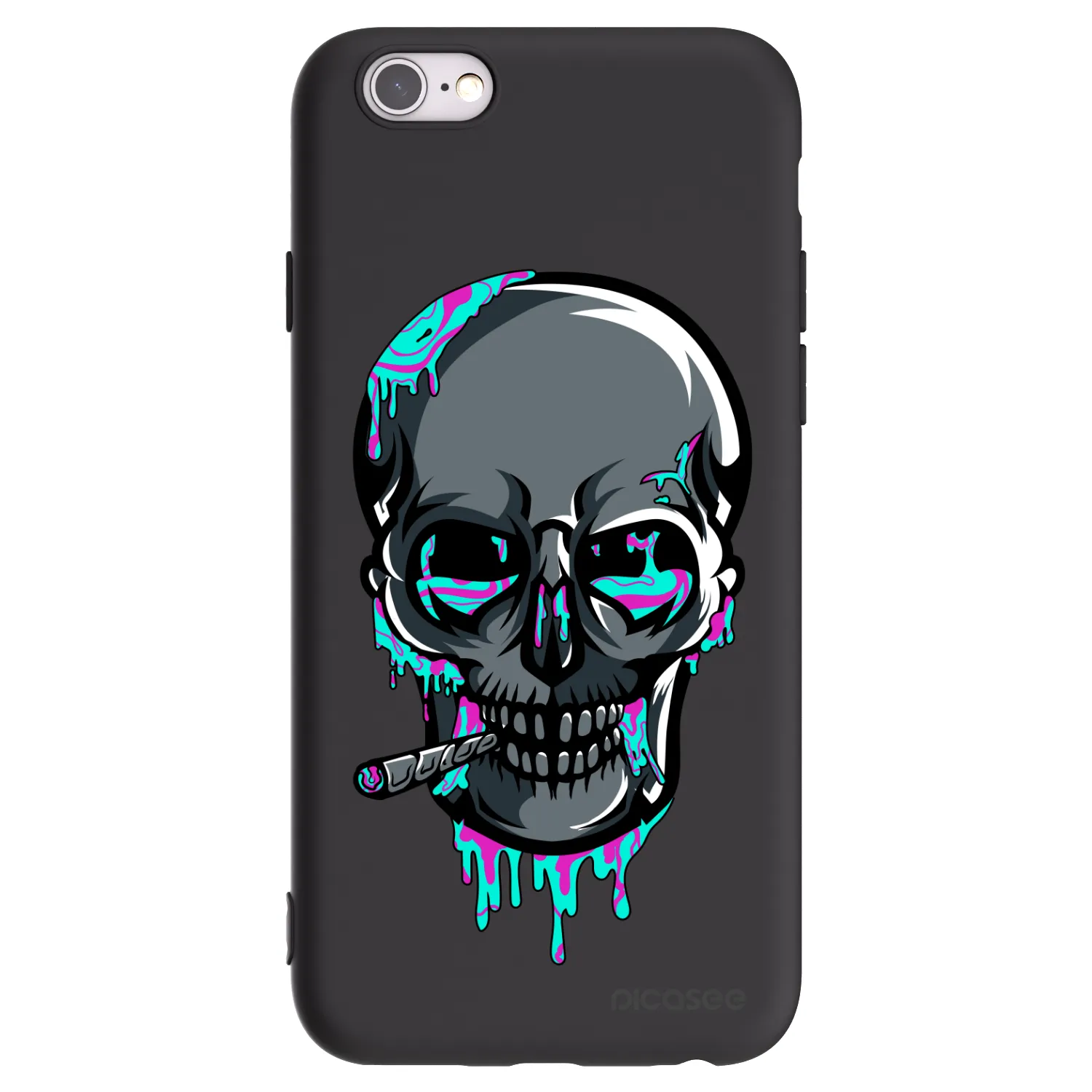 Picasee silikonový černý obal pro Apple iPhone 6/6S - EARTH - Lebka 3.0