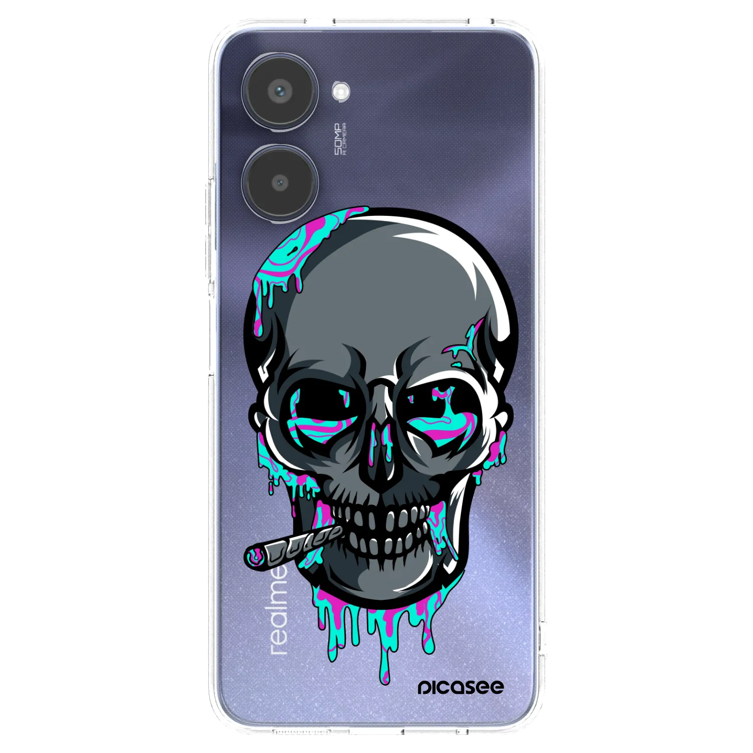 Picasee silikonový průhledný obal pro Realme 10 4G - EARTH - Lebka 3.0