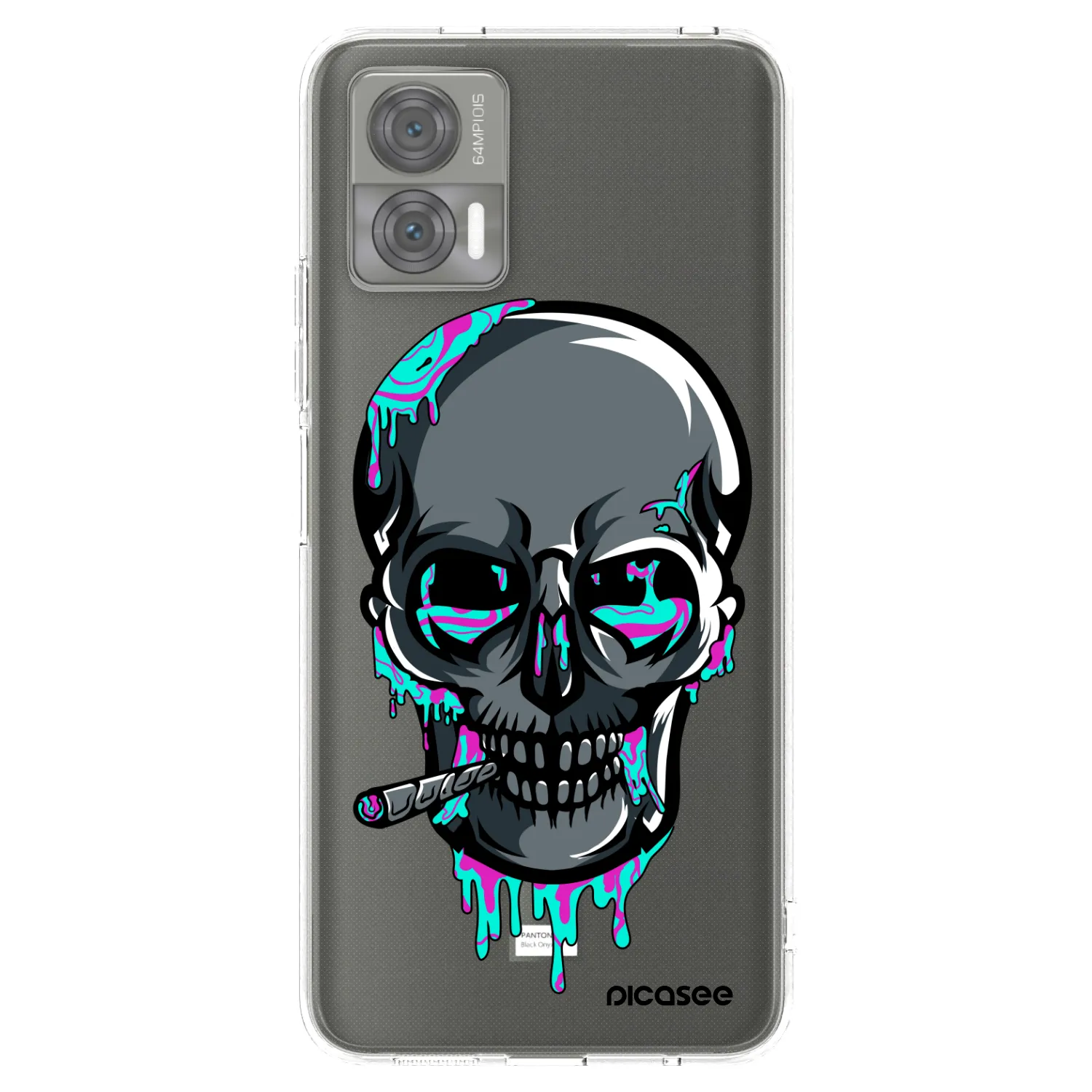 Picasee silikonový průhledný obal pro Motorola Edge 30 Neo - EARTH - Lebka 3.0