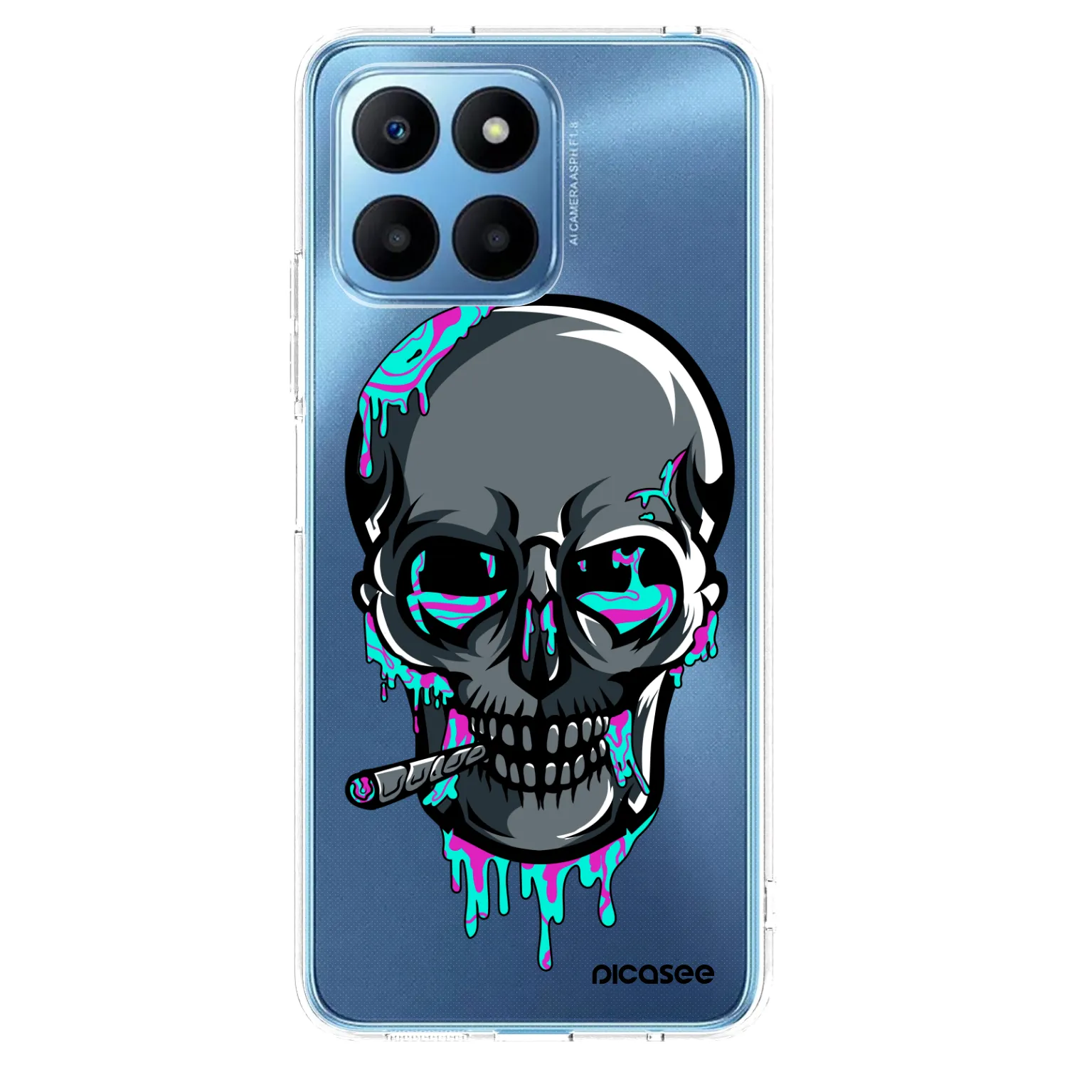 Picasee silikonový průhledný obal pro Honor 70 Lite - EARTH - Lebka 3.0