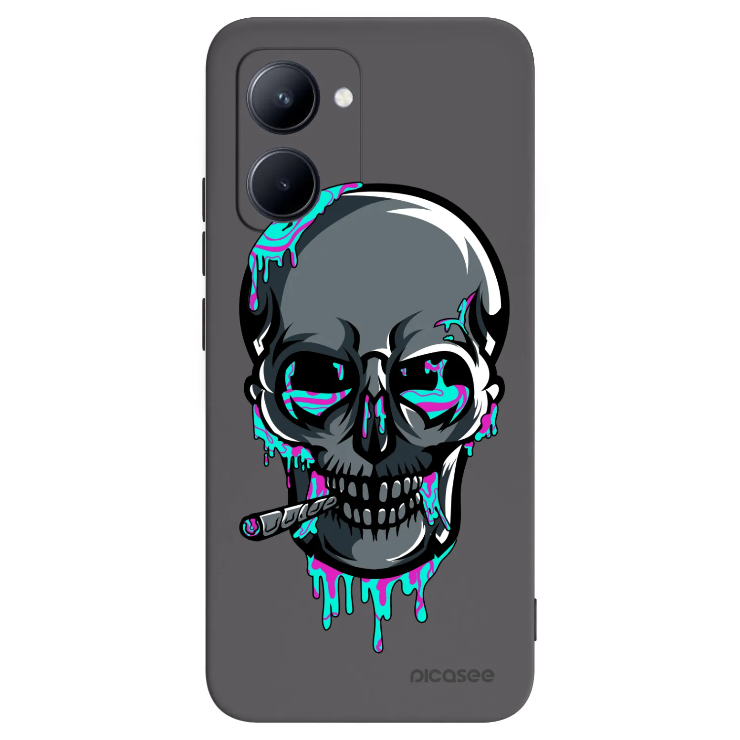 Picasee silikonový černý obal pro Realme C33 (2023) - EARTH - Lebka 3.0