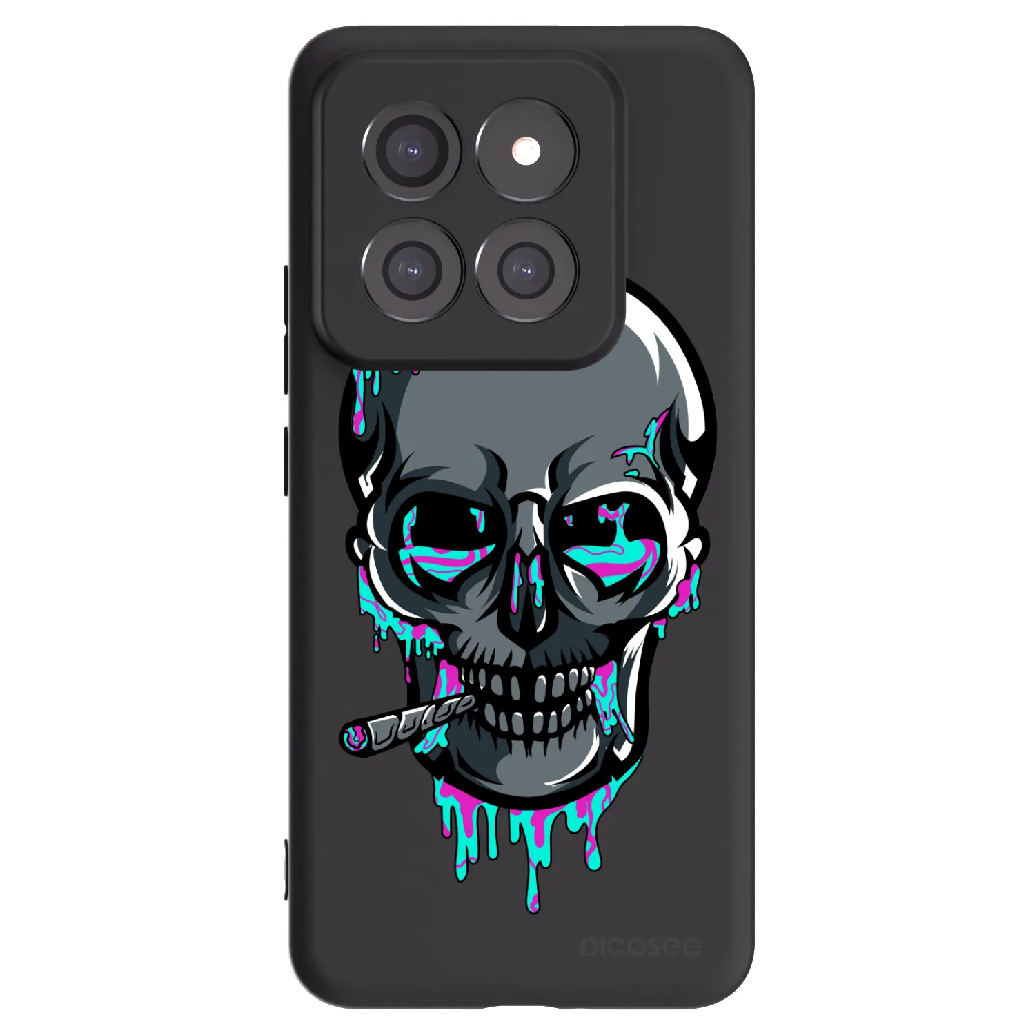 Picasee silikonový černý obal pro Xiaomi 14 Pro - EARTH - Lebka 3.0