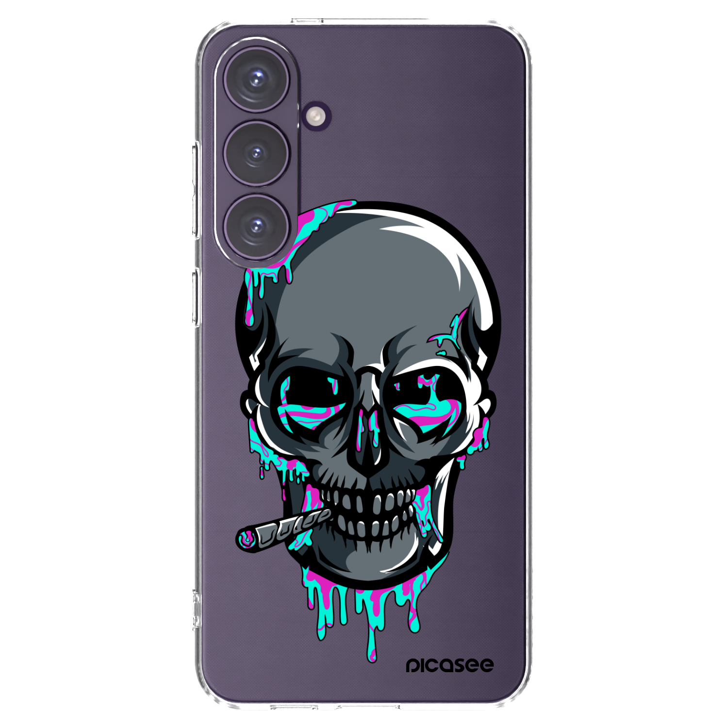 Picasee silikonový průhledný obal pro Samsung Galaxy S24+ S926B 5G - EARTH - Lebka 3.0