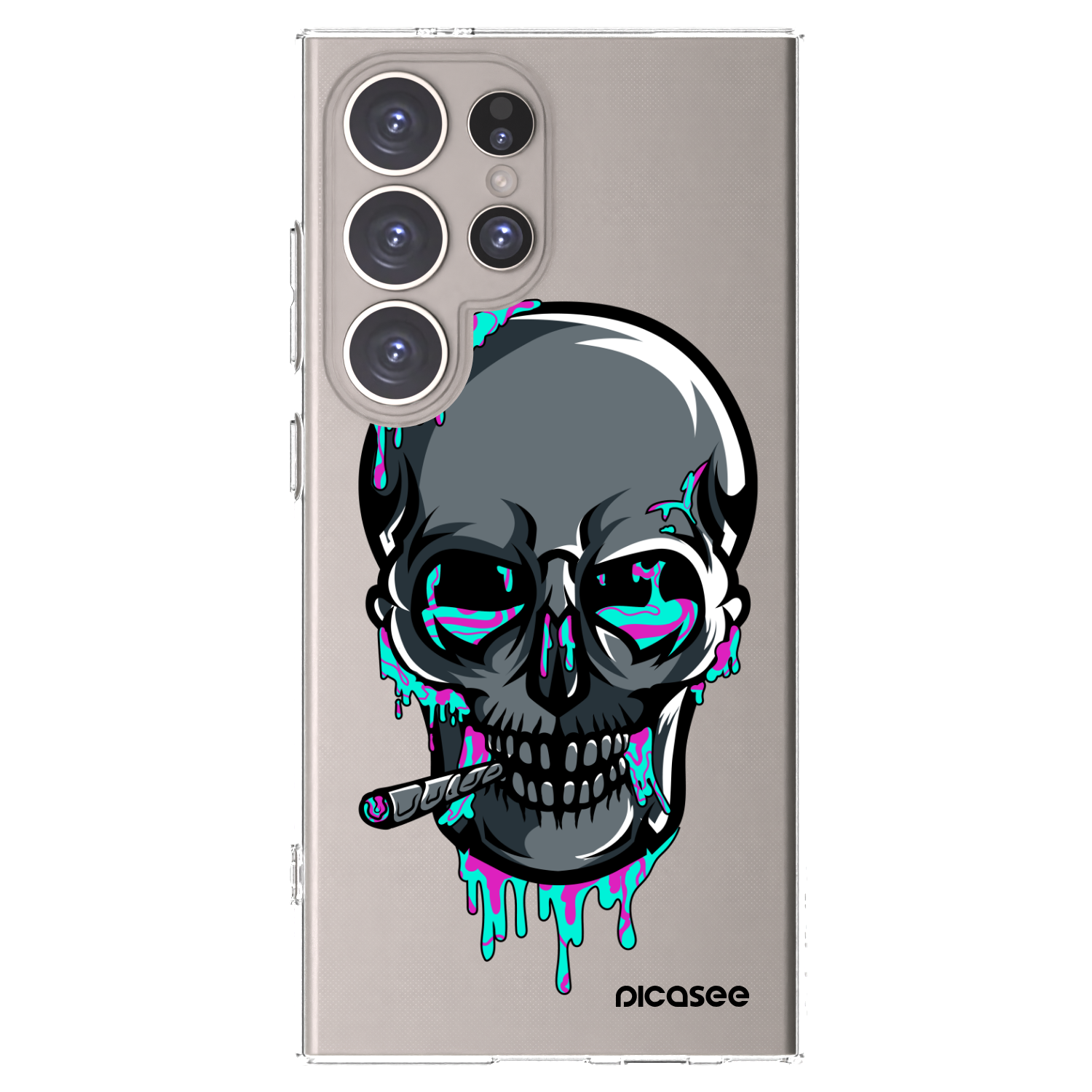 Picasee silikonový průhledný obal pro Samsung Galaxy S24 Ultra S928B 5G - EARTH - Lebka 3.0