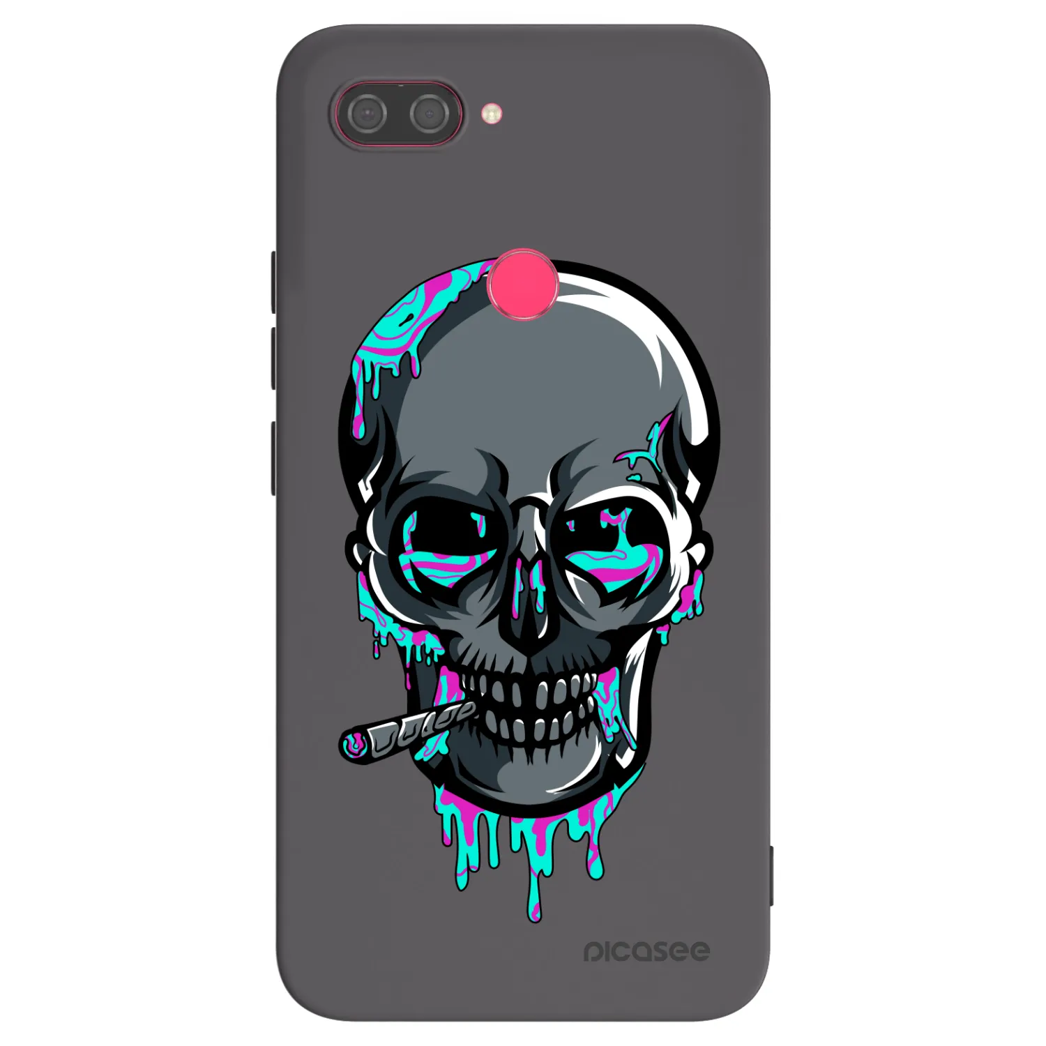 Picasee silikonový černý obal pro Xiaomi Mi 8 Lite - EARTH - Lebka 3.0